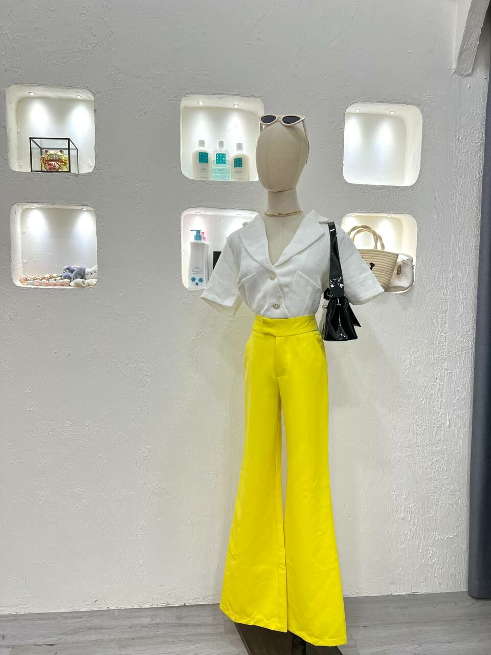 box pleated culotte -sunbeam yellow floral main image 1