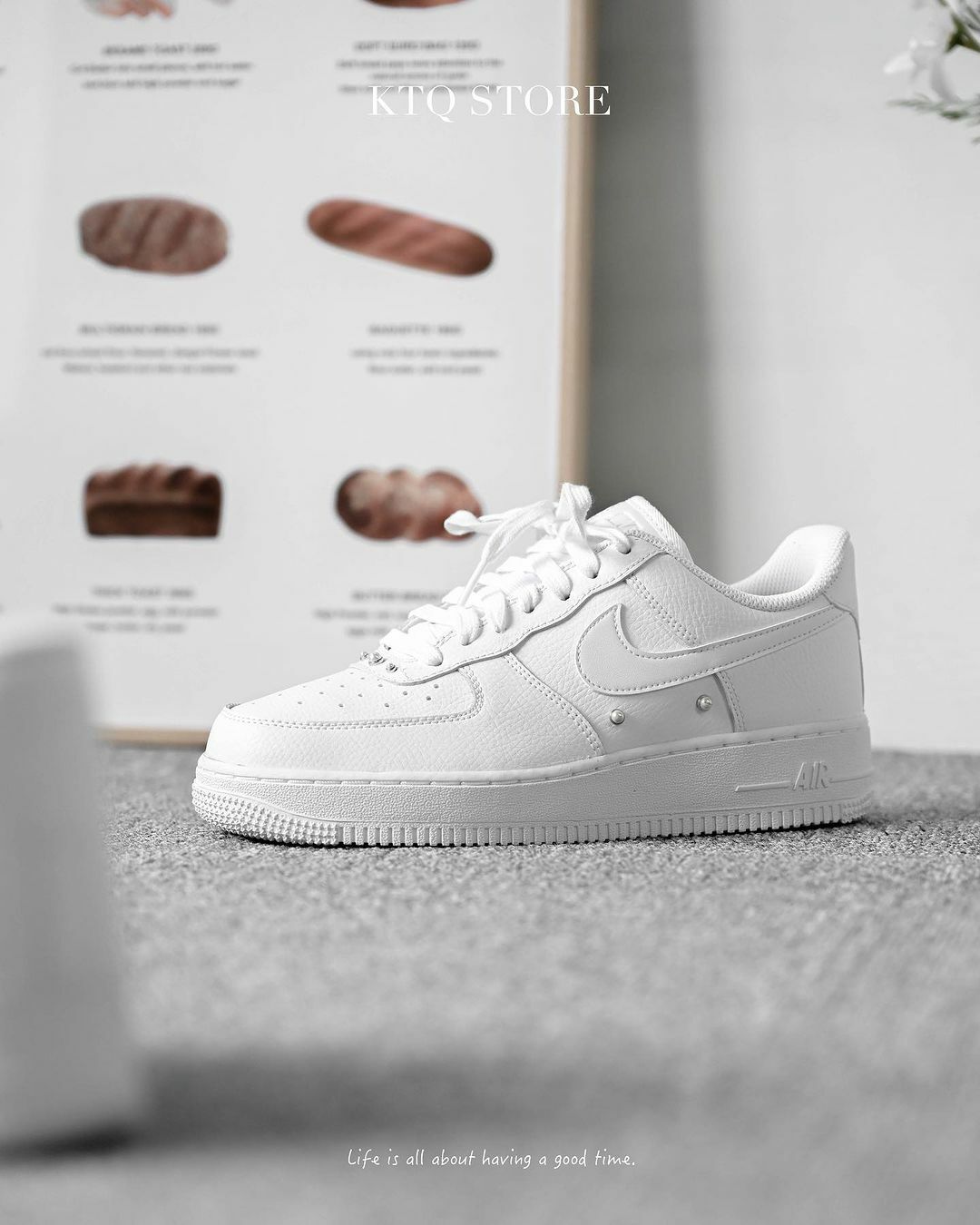 KTQ STORE ‧  NIKE AIR FORCE 1 全白 珍珠 珠光 珍珠釘 低筒 AF1 DQ0231-100