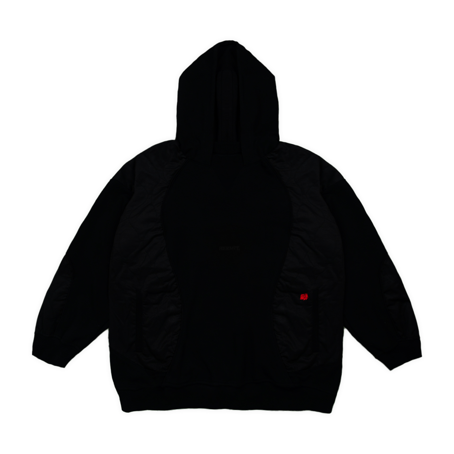 Hermit  / Origin Spliced High Neck Hoodie - Black
