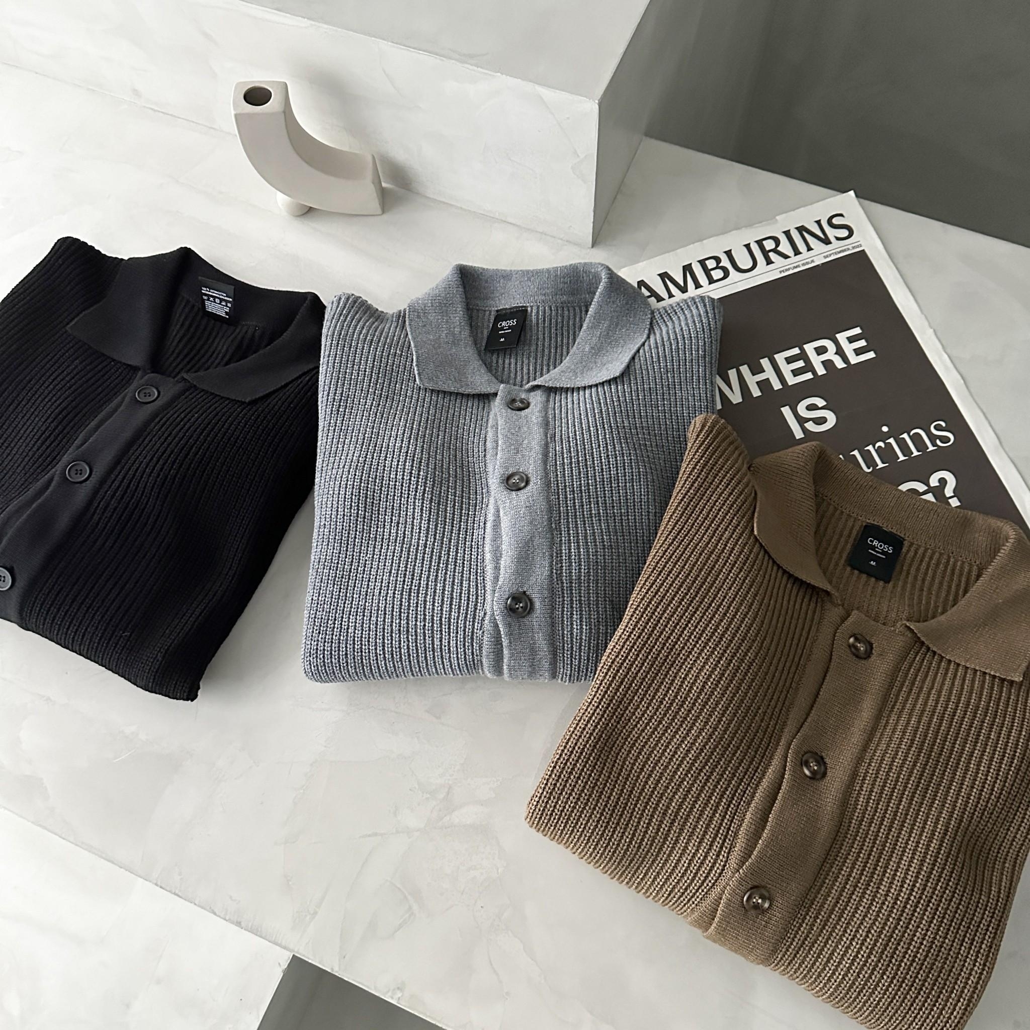 Concept 素面POLO領針織外套 98139