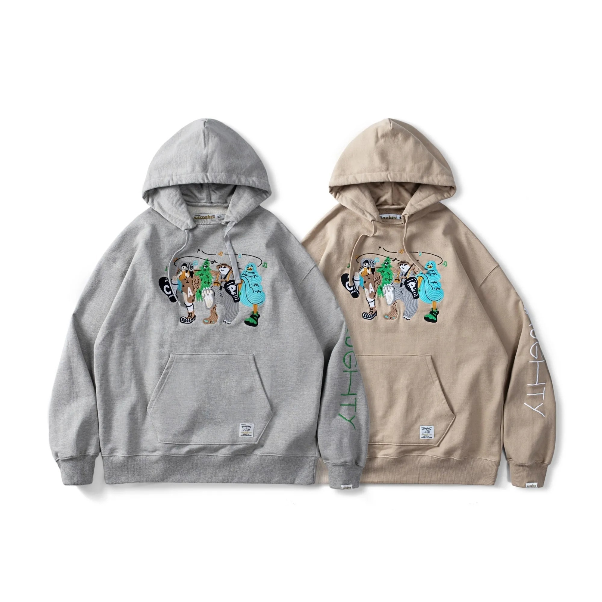 Naughty Camp Embroidered Hoodie 刺繡圖像棉質帽T 三色