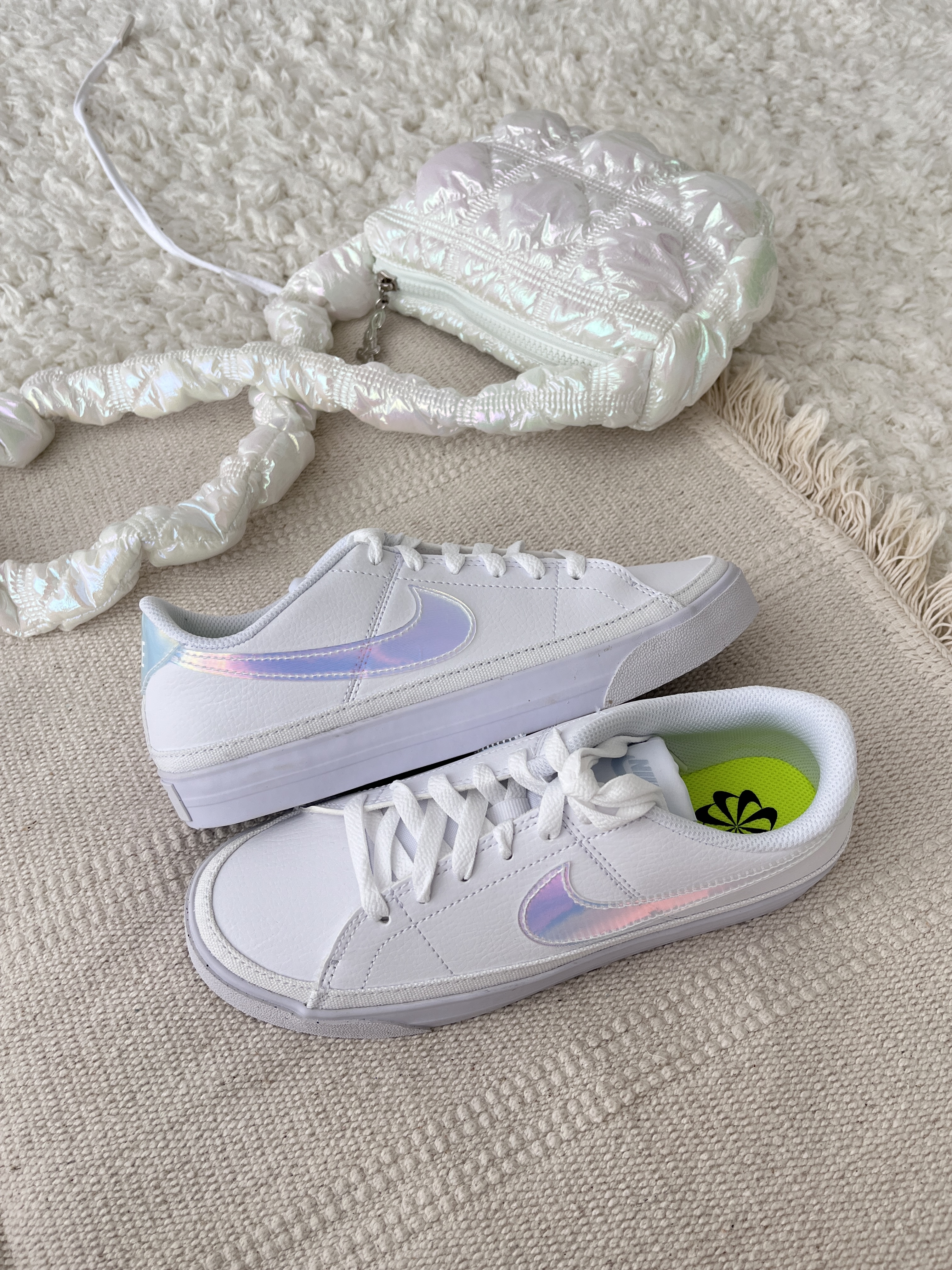 Nike Court Legacy Nn Wmns 白色 漸層 珠光 炫彩雷射 女鞋 FD0820-100