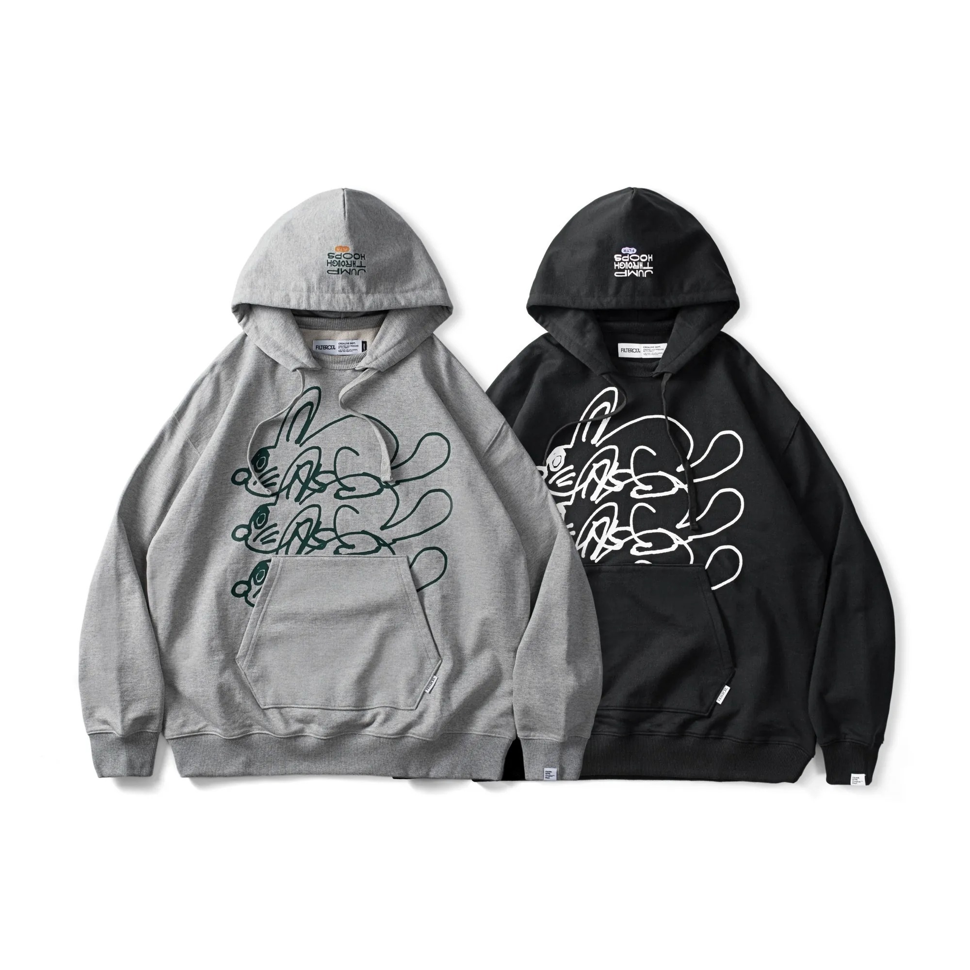 FILTER017® Jump Through Hoops(Harex3) Hoodie 三兔圖像棉質帽T 兩色