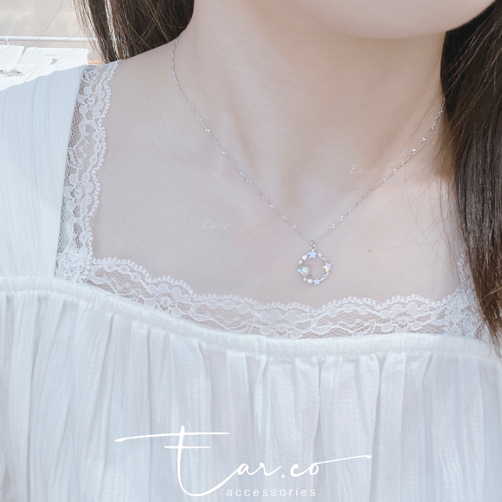 流星水晶幻彩星球圈頸鏈