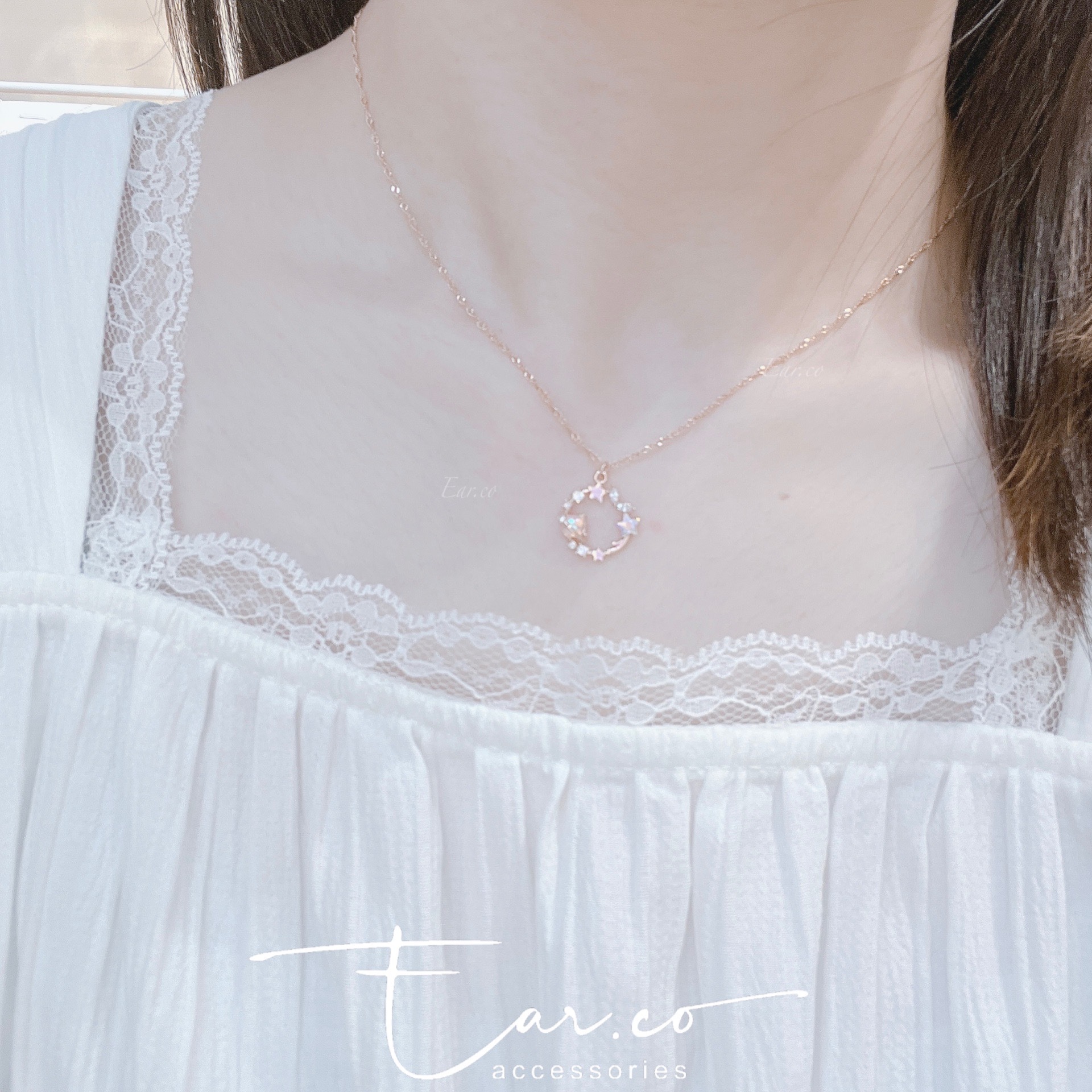 流星水晶幻彩星球圈頸鏈