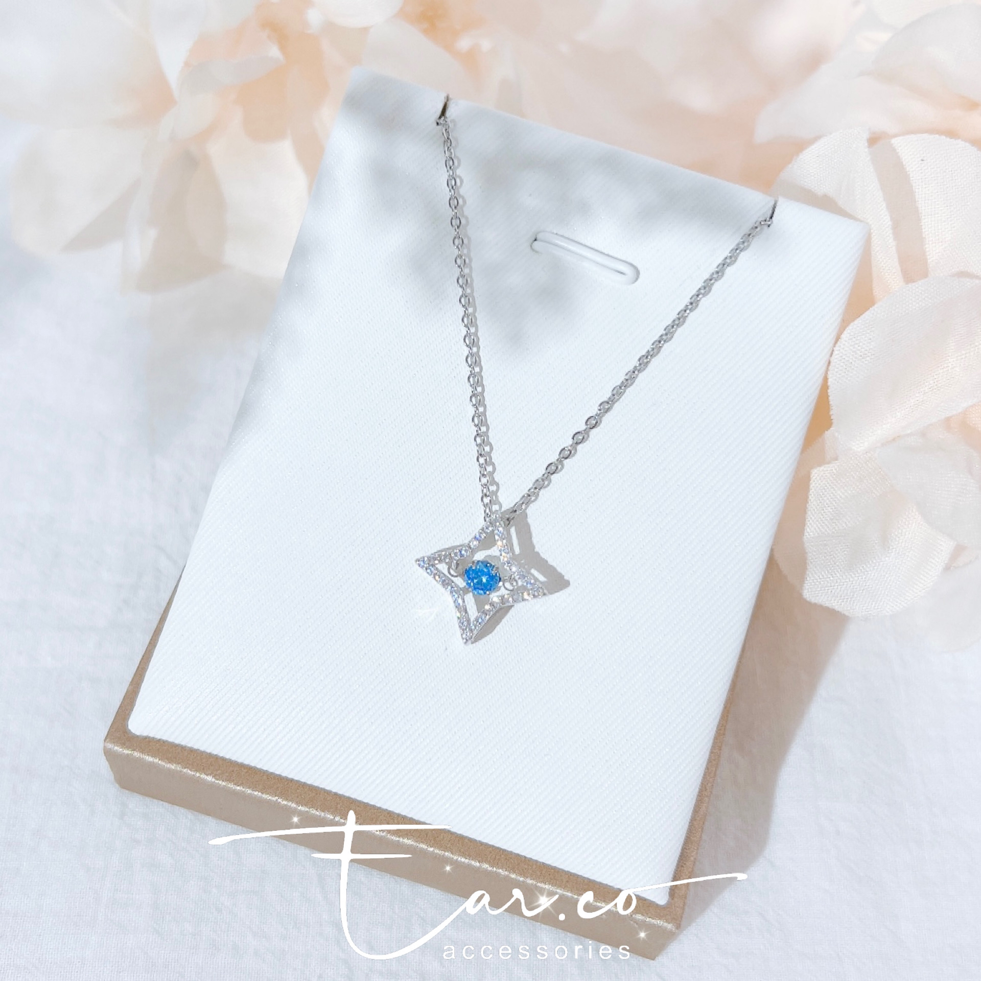 [BLUE] 閃石星芒Dancing Stone純銀頸鏈