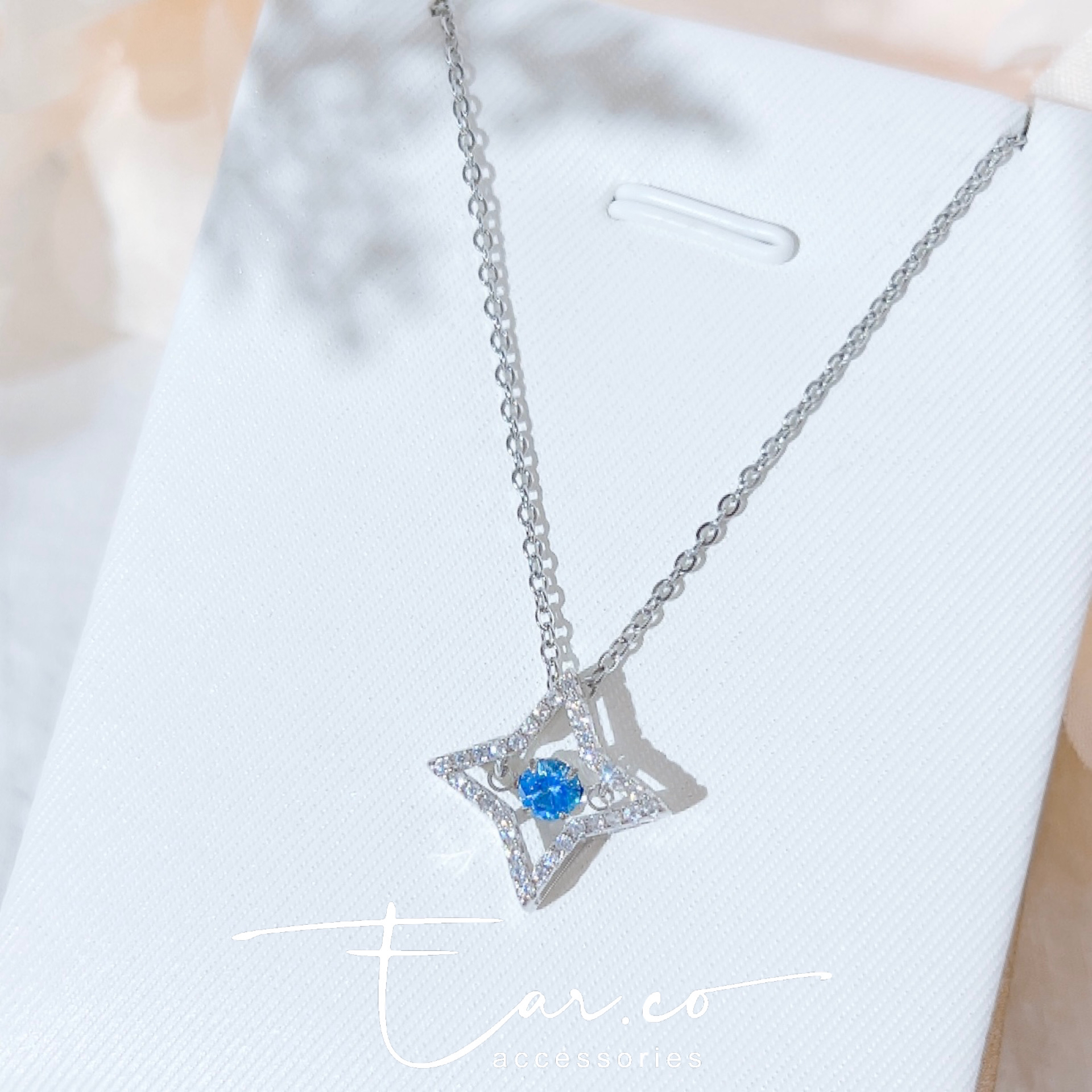 [BLUE] 閃石星芒Dancing Stone純銀頸鏈