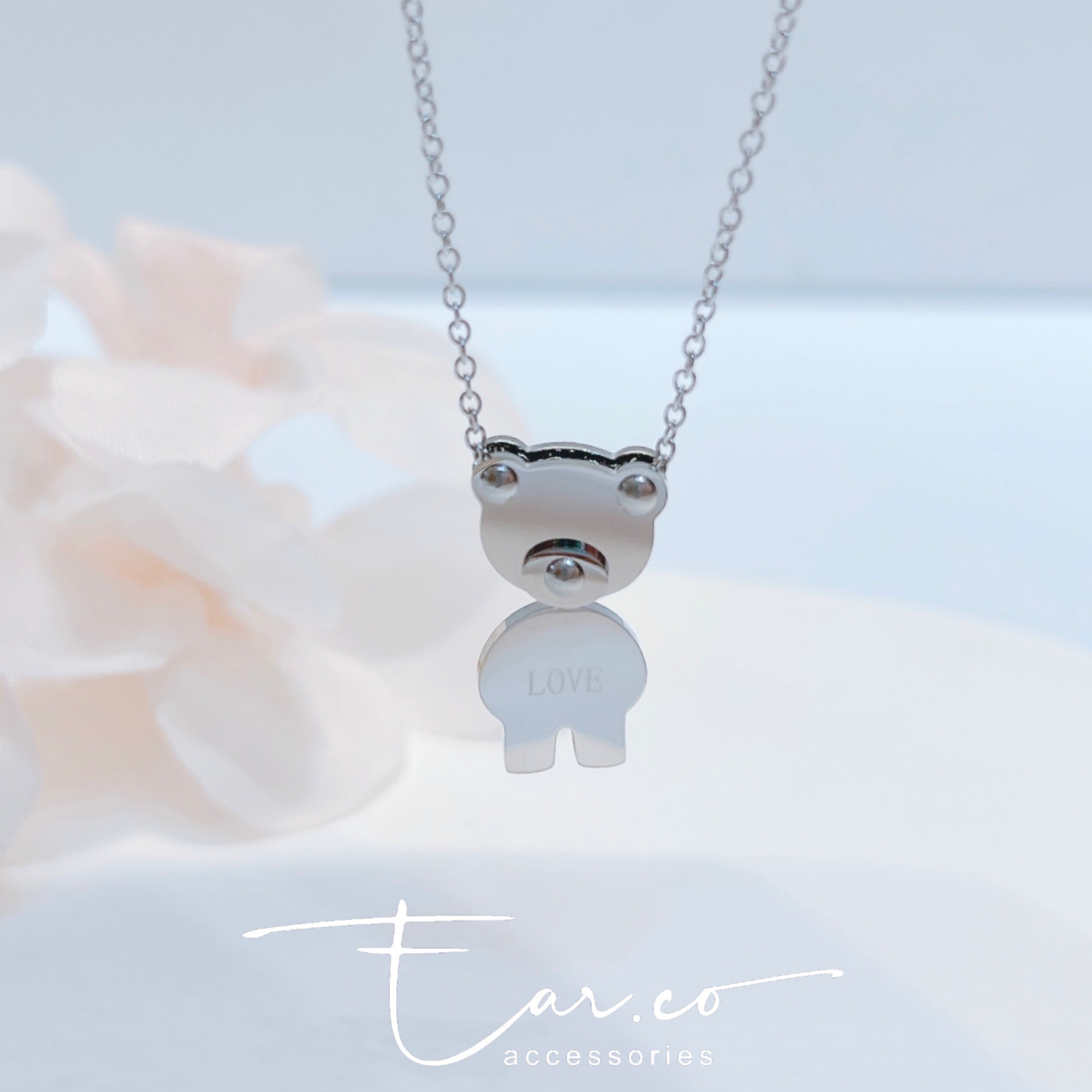 Love會搖動的小熊頸鏈 [316L醫療鋼]