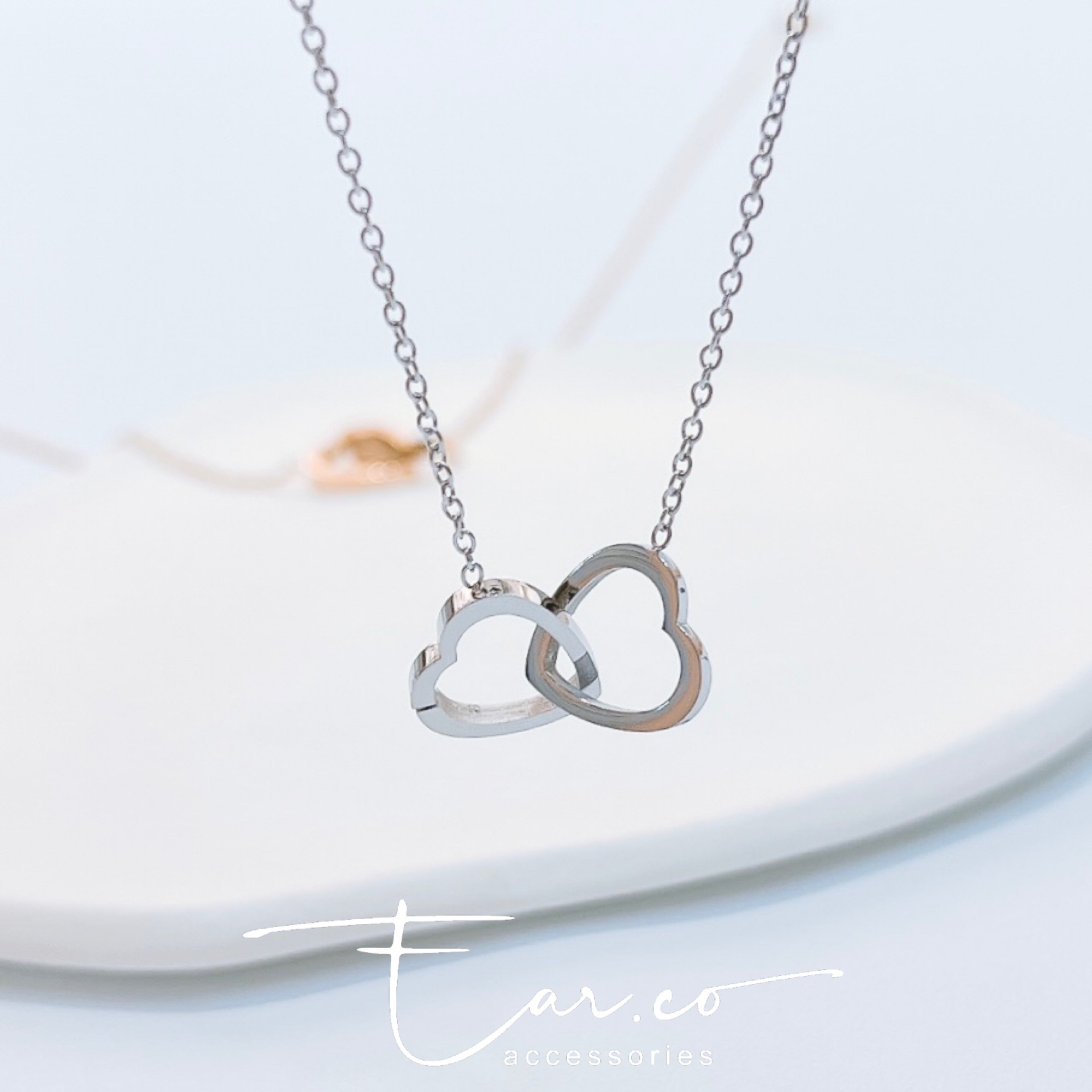 Double Heart 心心相扣頸鏈 [316L醫療鋼]
