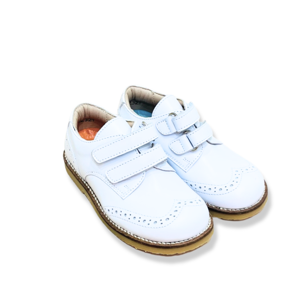 Petasil Sebastian White 白色學生皮鞋