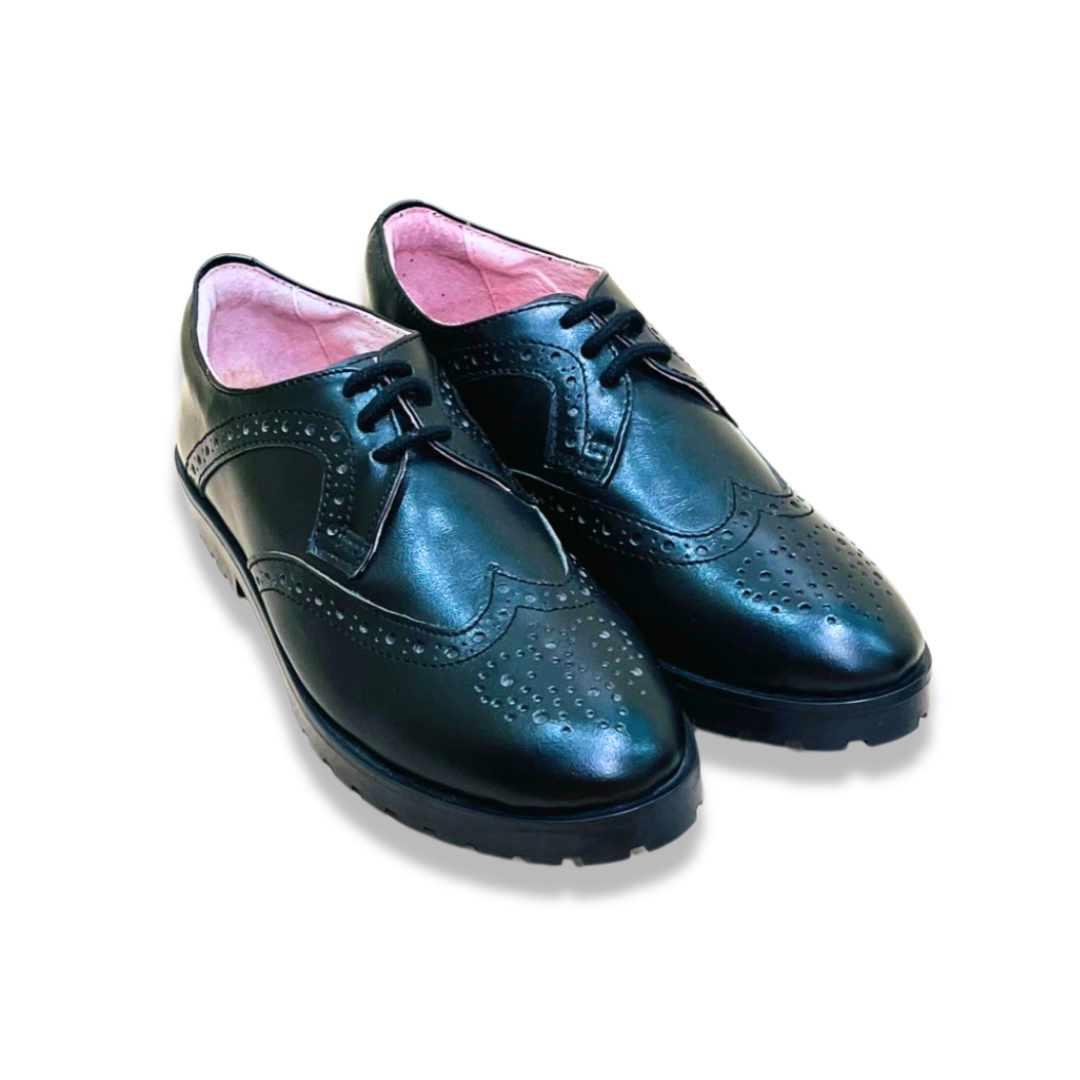 Petasil Tina 黑色學生皮鞋