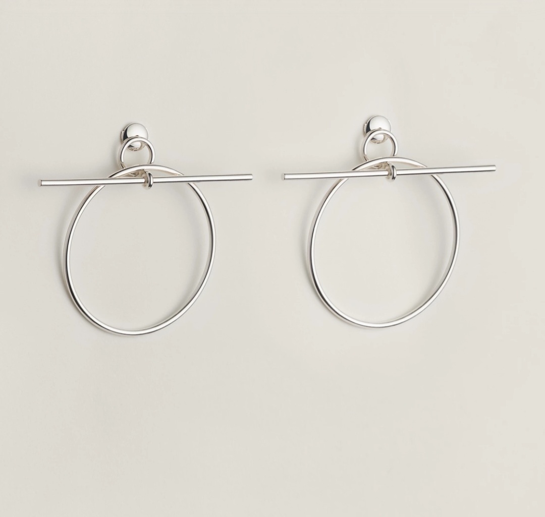 Hermes 925 Loop Earrings Medium Model