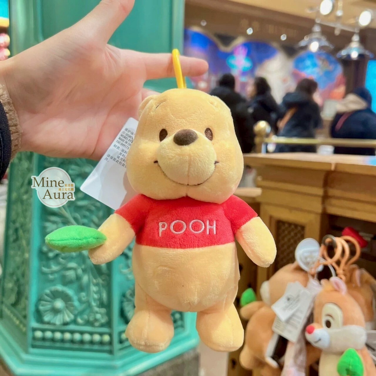 (限時特價) 小熊維尼 Winnie the Pooh 絨毛吊飾 造型 折疊收納 環保購物袋 -上海迪士尼樂園