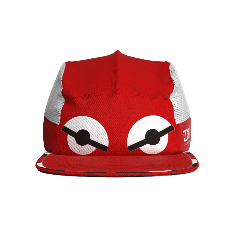 防曬透氣快扣跑帽 | 紅白鳥