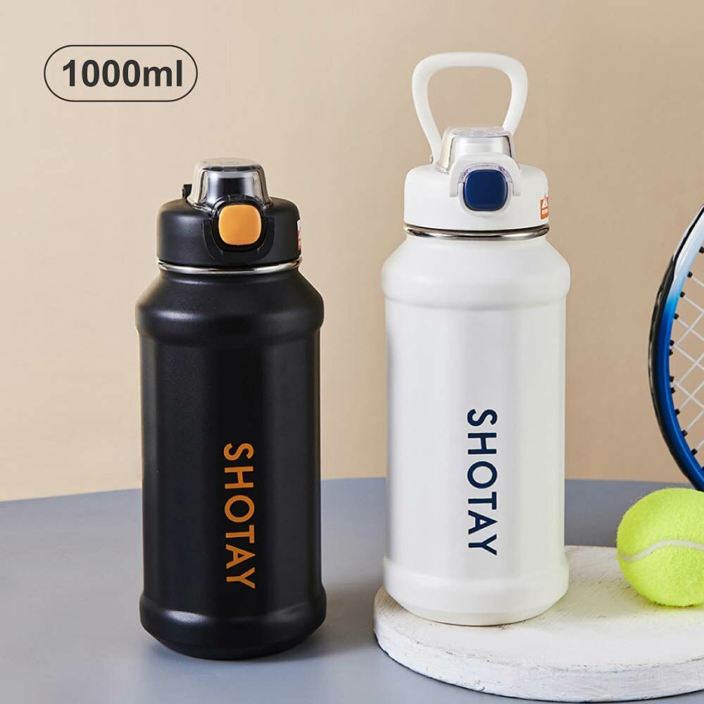 SHOTAY 316L不銹鋼雙層防燙真空彈蓋保溫瓶/1000ml/ST-8239