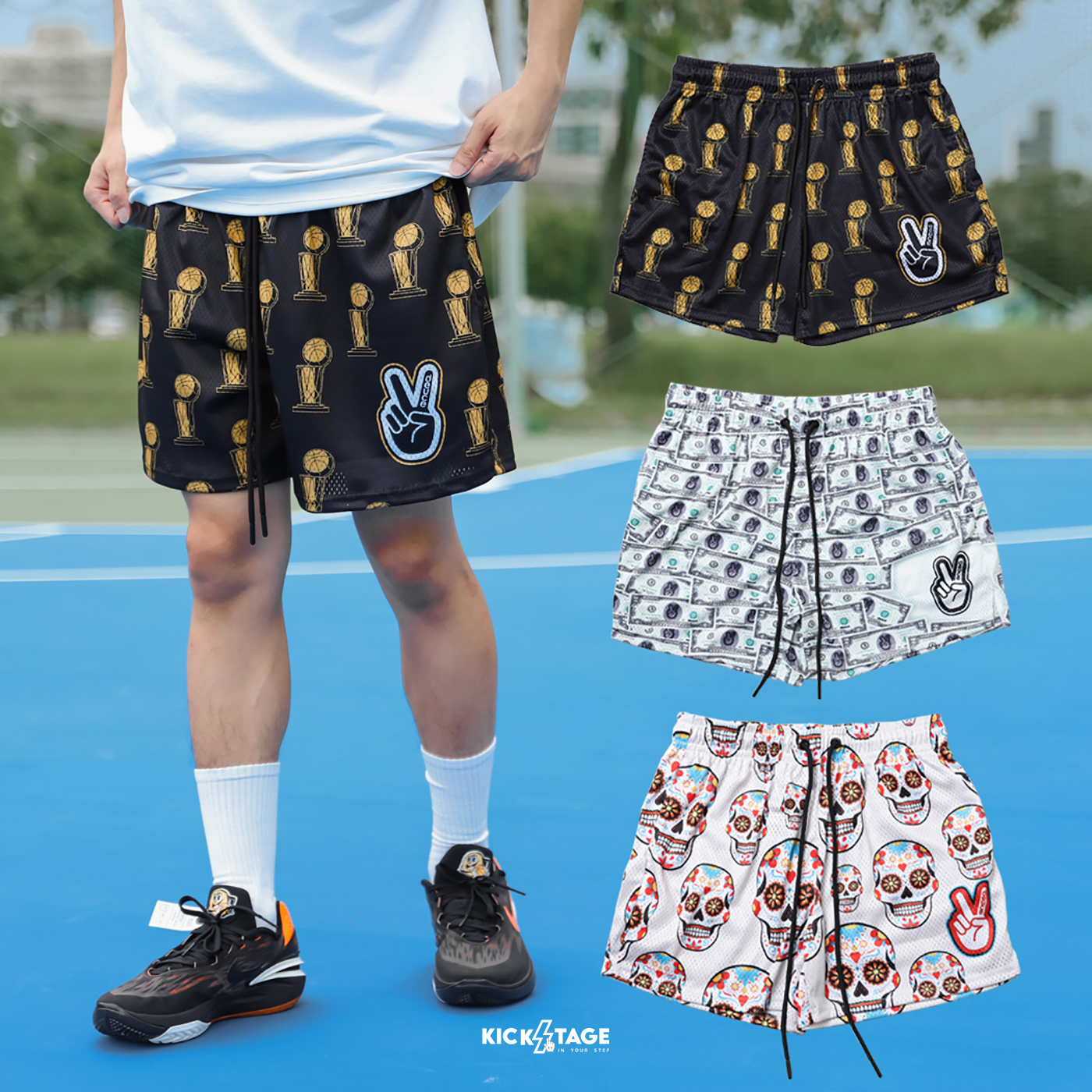 男款Deuce Brand Vibe Shorts 黑色冠軍球褲MVP 抽繩籃球褲短褲