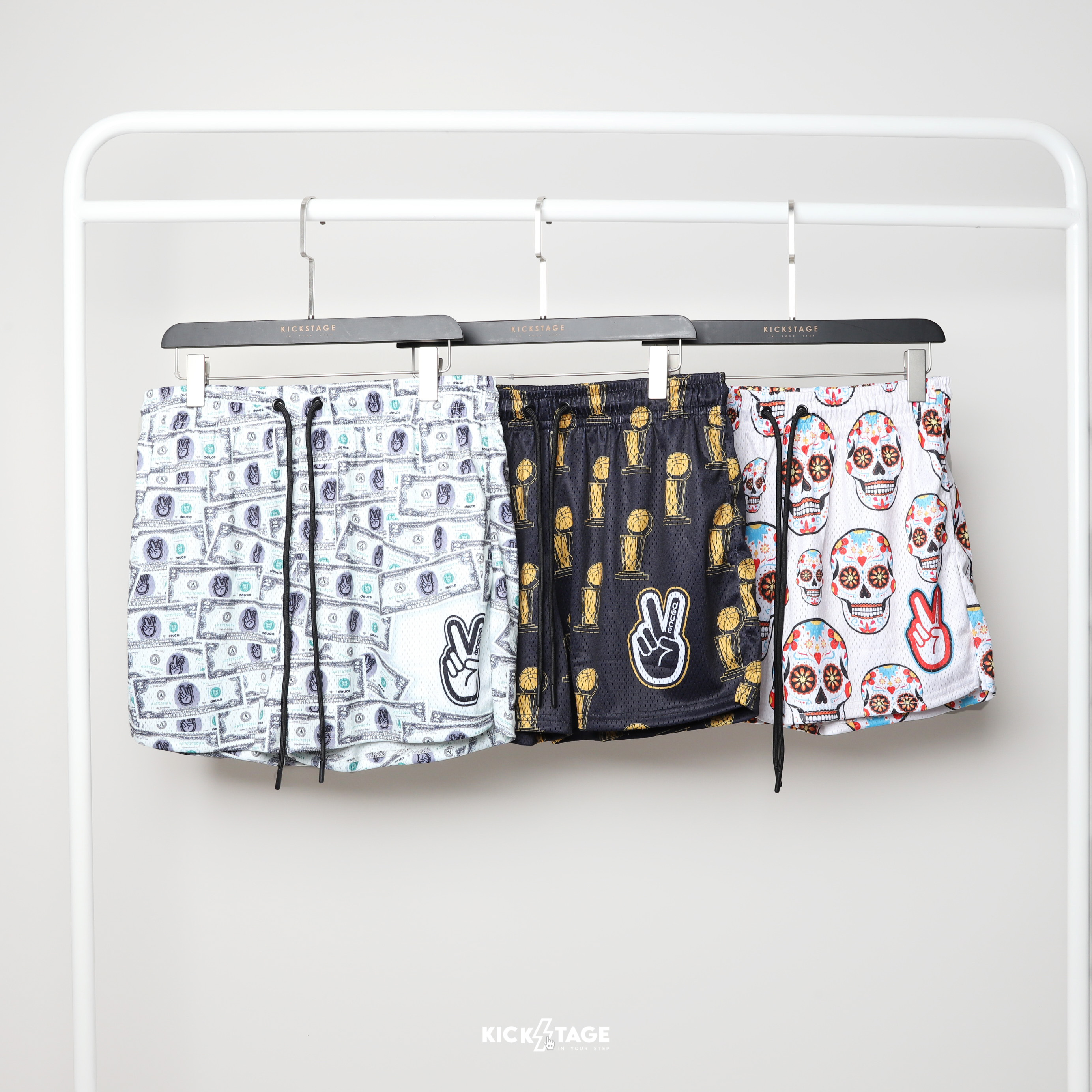 男款Deuce Brand Vibe Shorts 黑色冠軍球褲MVP 抽繩籃球褲短褲