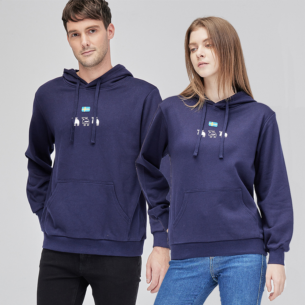 moz瑞典 三隻小鹿帽T-藏青(亞洲版) 男女款