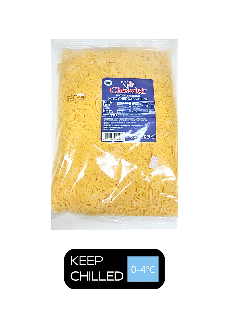 美國 Cheswick 淡味橙車打芝士碎 Mild Cheddar Cheese Feathered Shredded  5磅/包 (0-4°C)