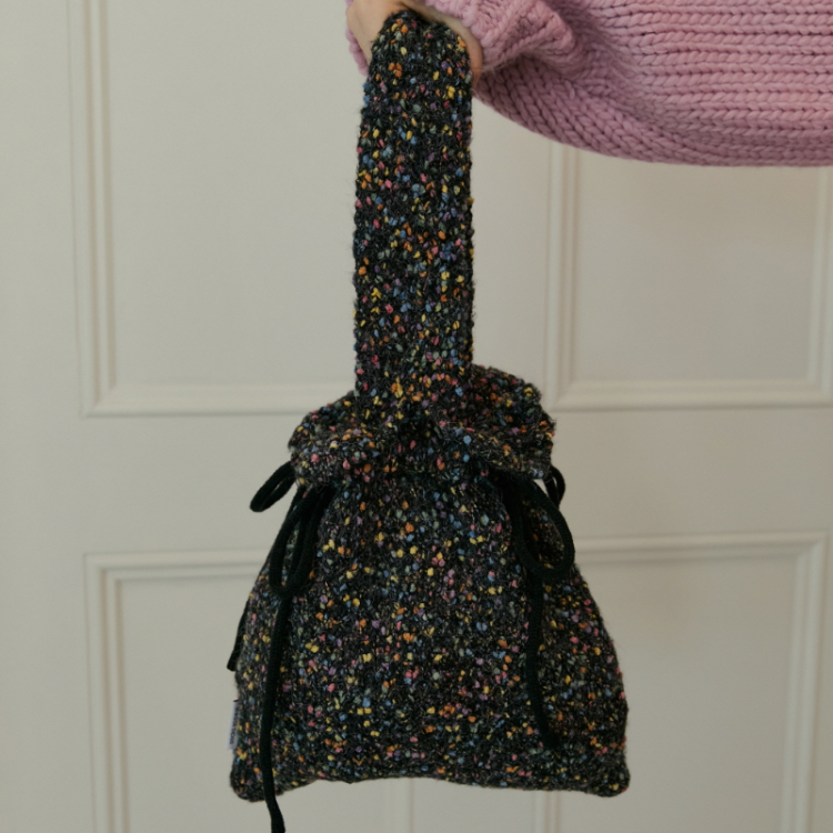 韓國 socks appeal® candy beads 編織水桶包 黑
