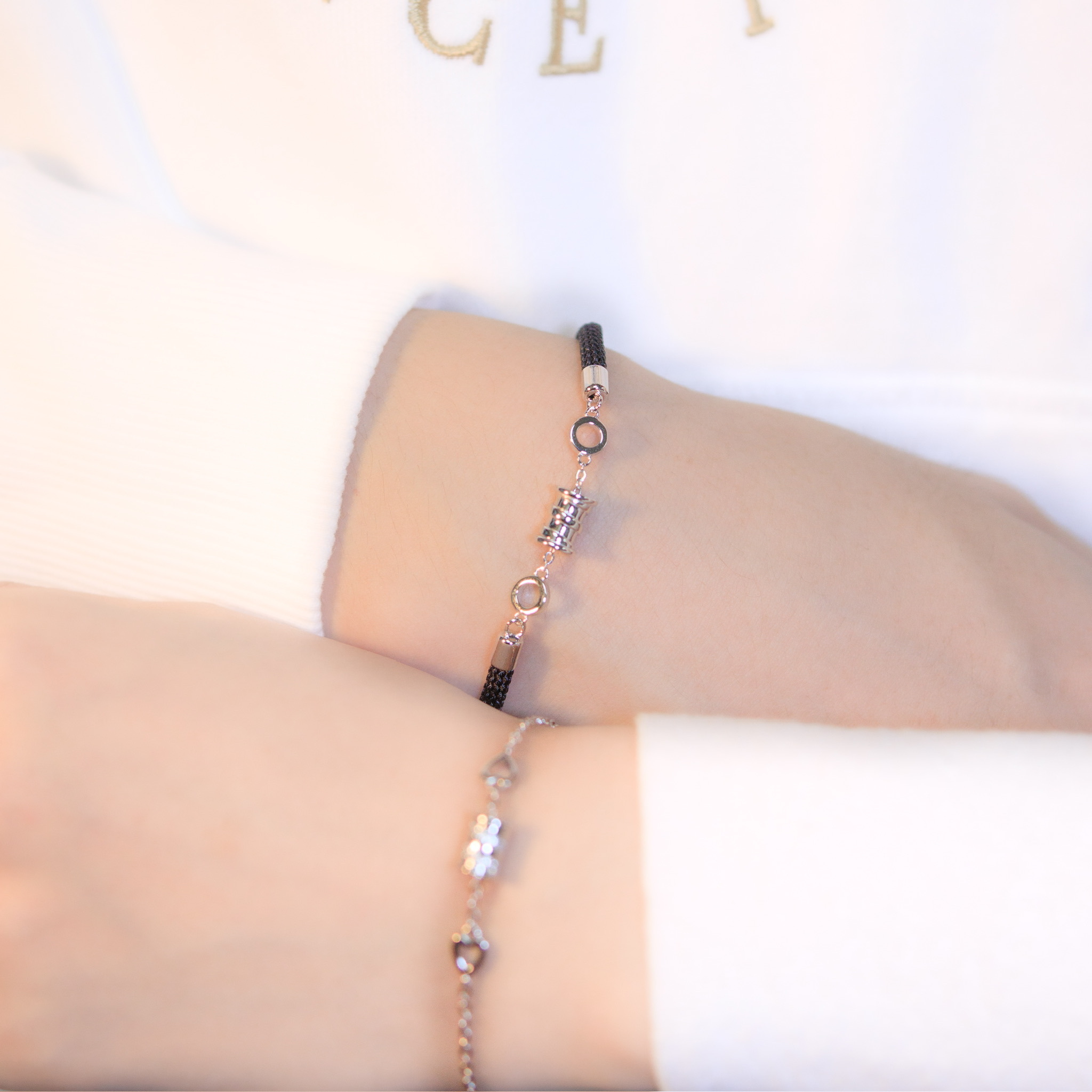 | 925 Silver・White Gold | Lovely Tambourine Couple Bracelet（For Boy / For Girl） | BR0978 |