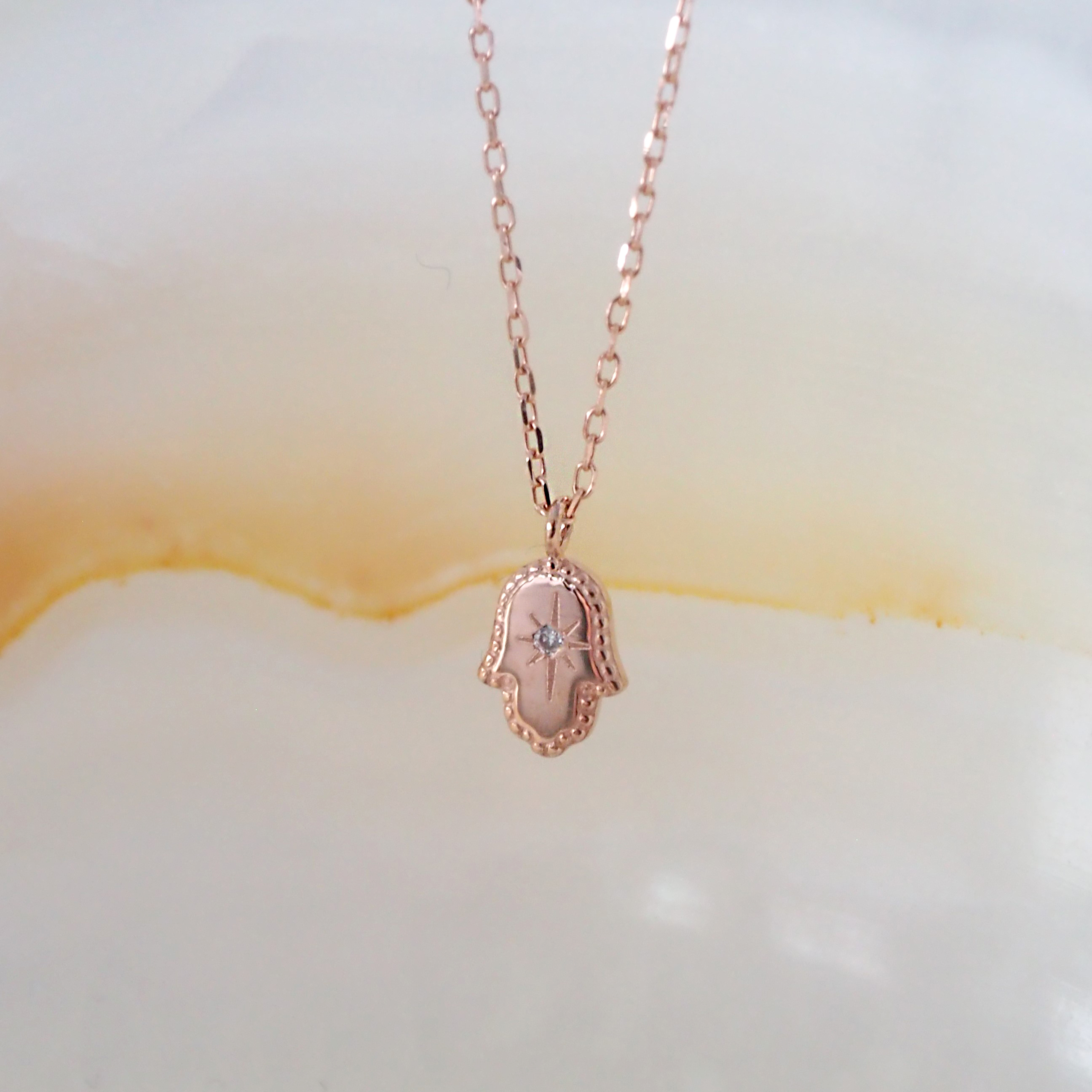 14k法蒂瑪之手真鑽項鍊