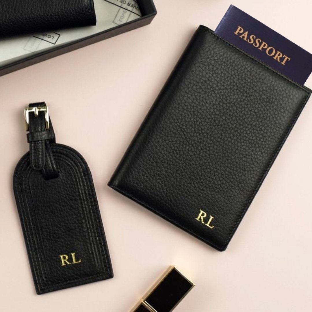 旅行禮品套裝 (定製真皮證件套、行李牌)