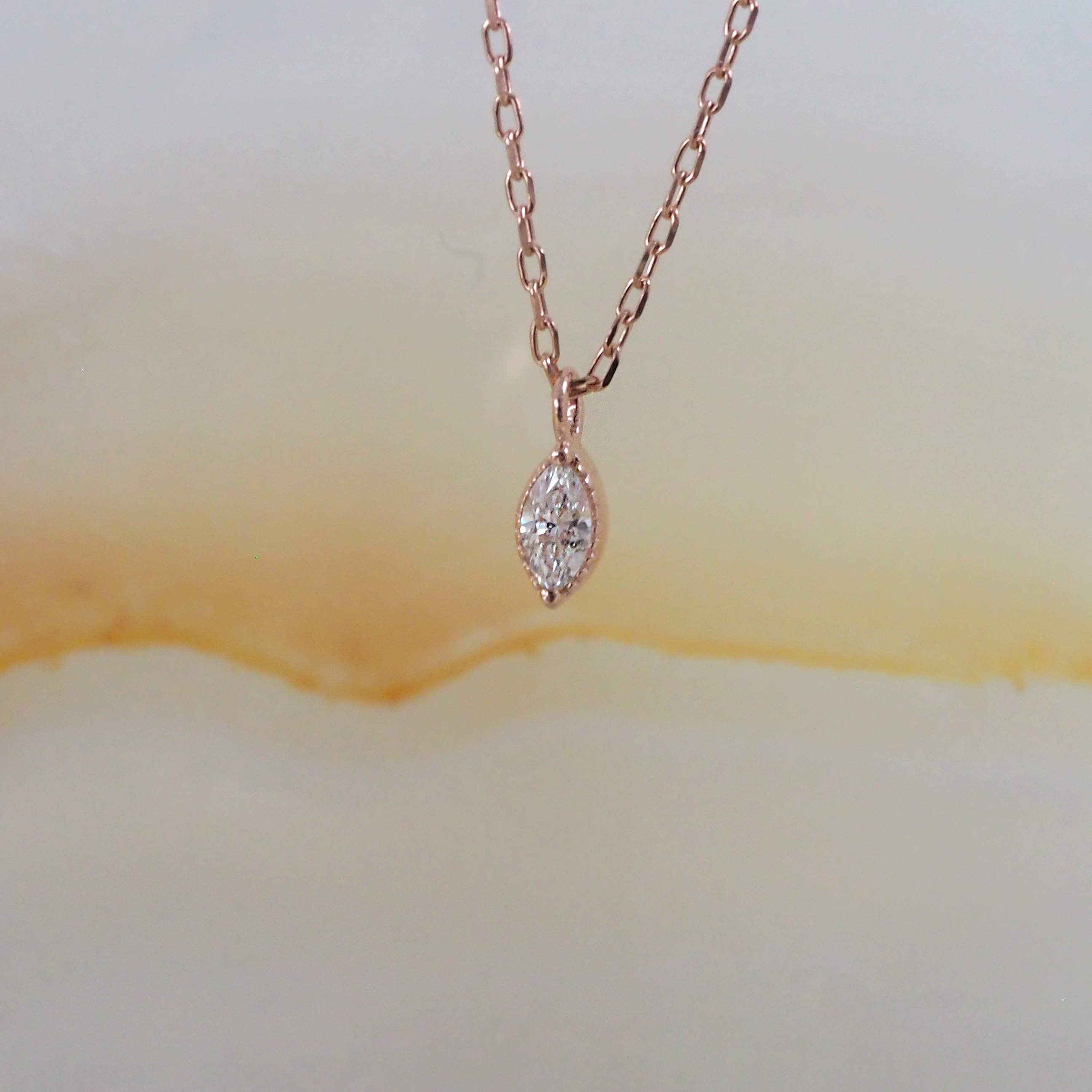 14k Marquise真鑽項鍊