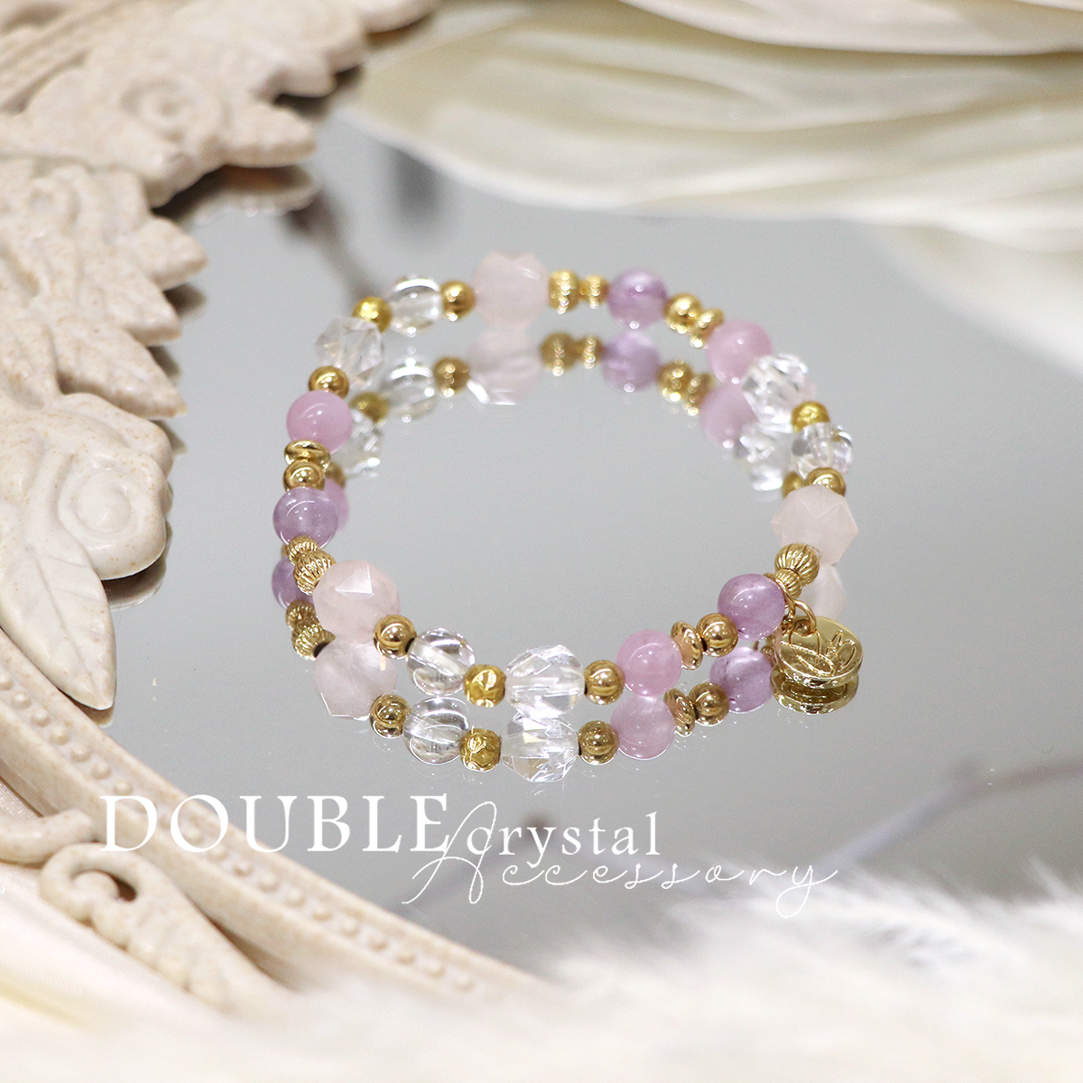 ☽◌*人間仙女／紫鋰輝．薰衣草紫水晶．粉晶切面．白水晶