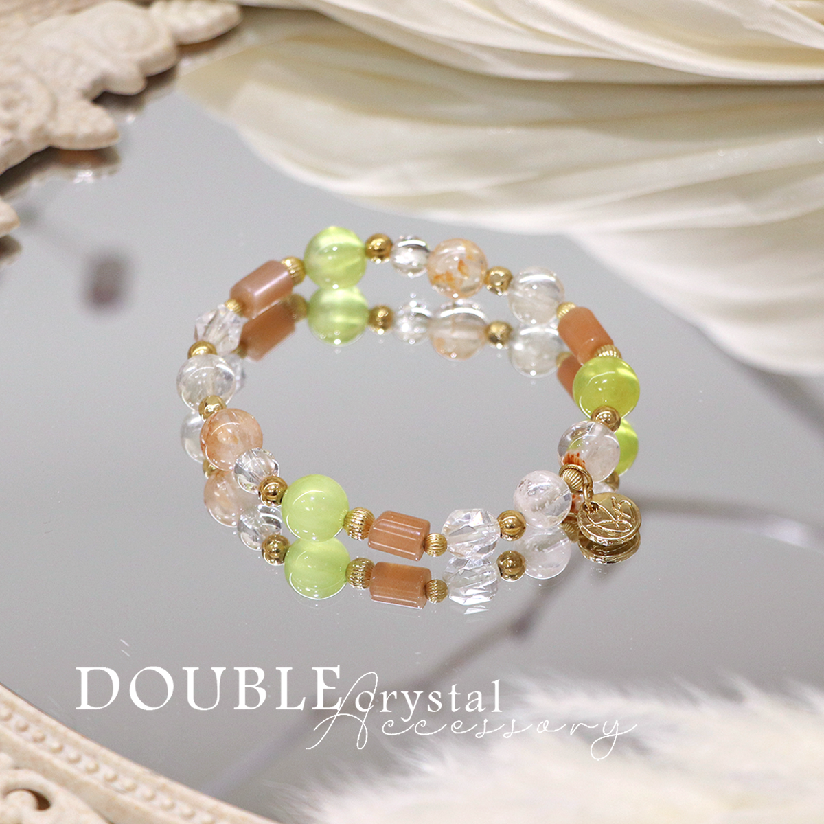 ☽◌*安妮的糖果罐／橙紅雪花幽靈．雪花幽靈．金葡萄石．橙月光