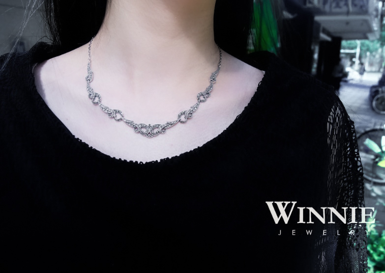 經典曲線馬克賽石項鍊