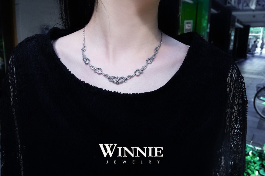 經典曲線馬克賽石項鍊