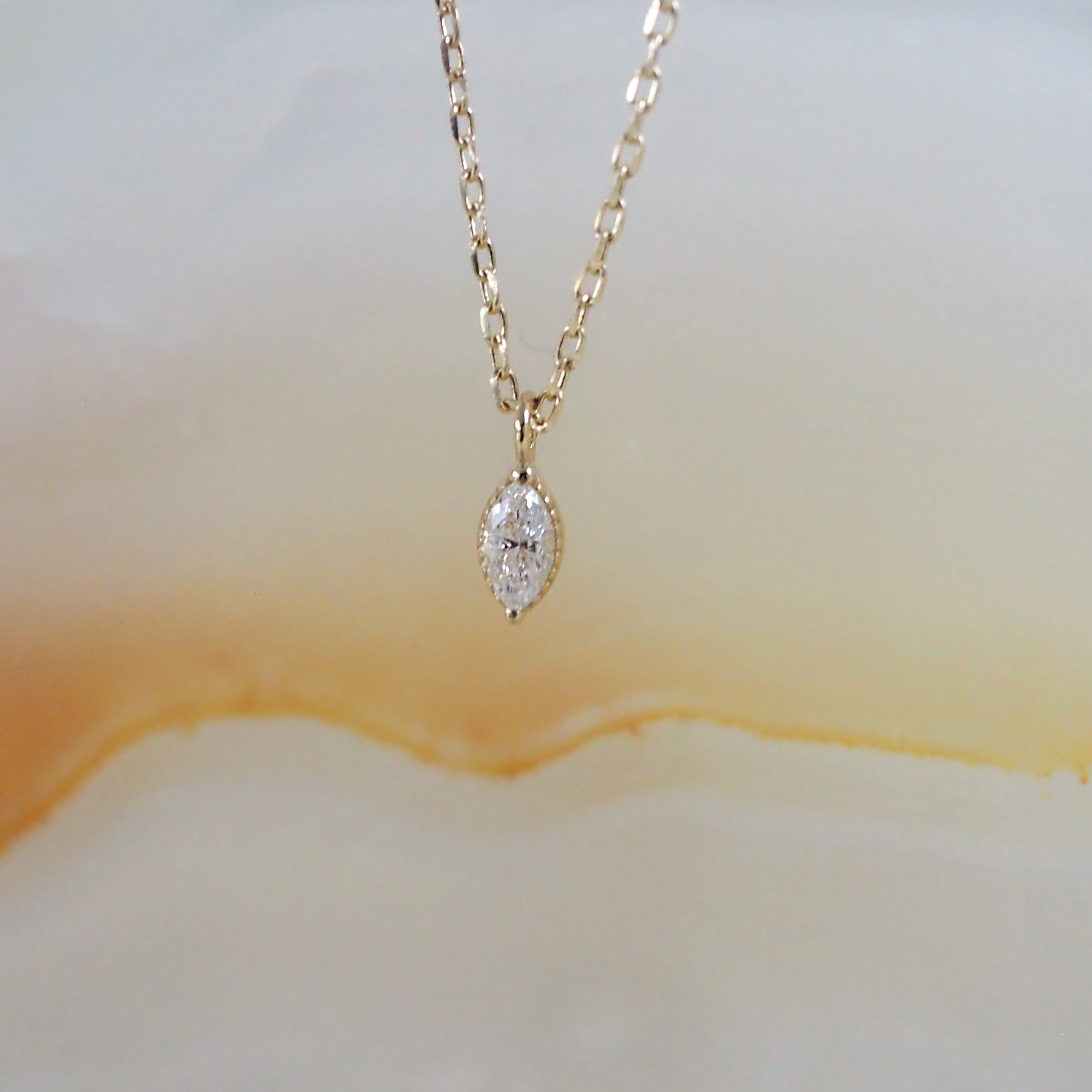 14k Marquise真鑽項鍊