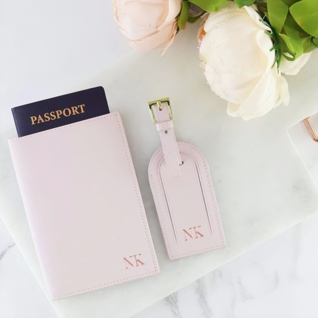 旅行禮品套裝 (定製真皮證件套、行李牌)