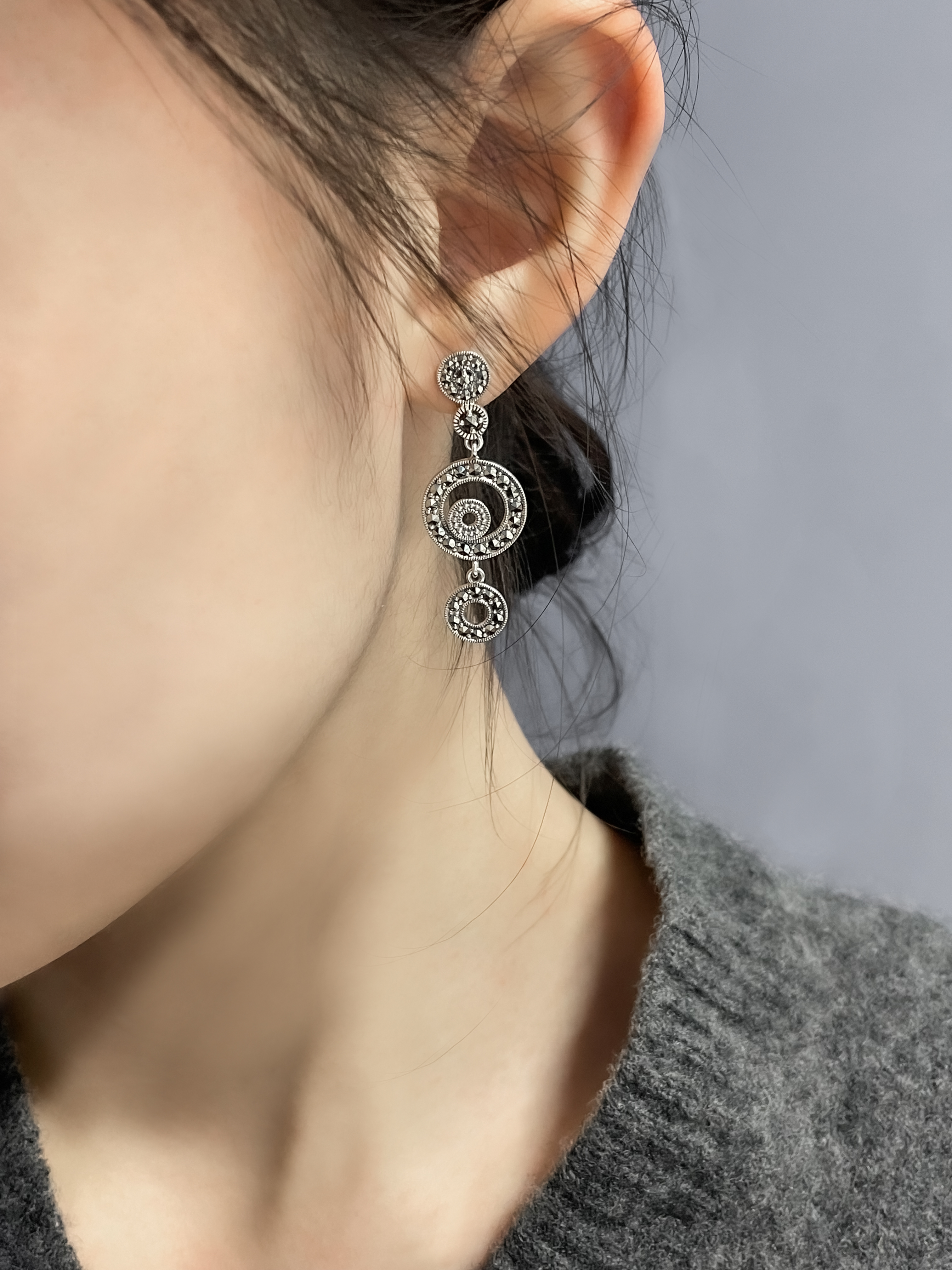 馬克賽石迴圈耳環