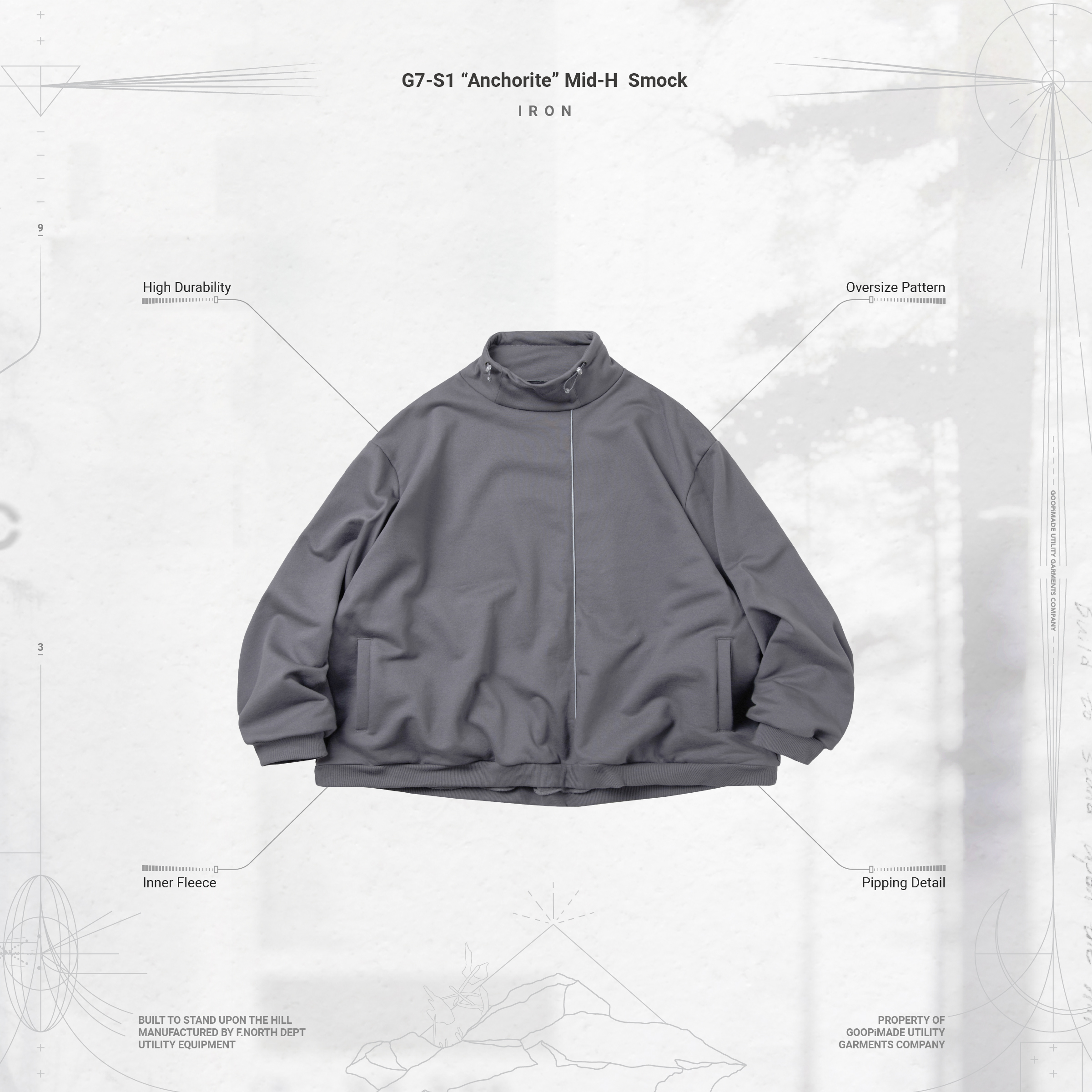 GOOPiMADE G7-S1 “Anchorite” Mid-H Smock - Iron