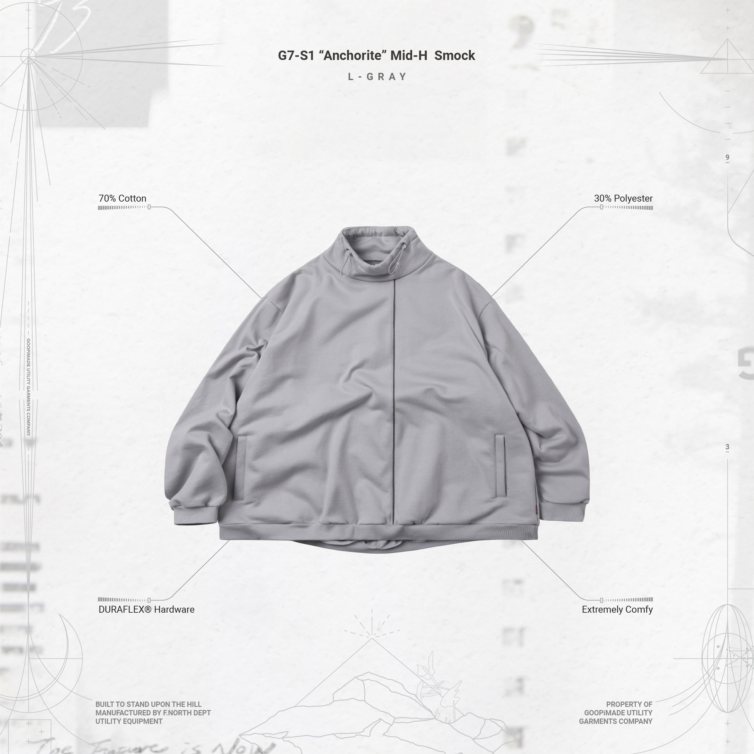 GOOPiMADE G7-S1 “Anchorite” Mid-H Smock - L-Gray