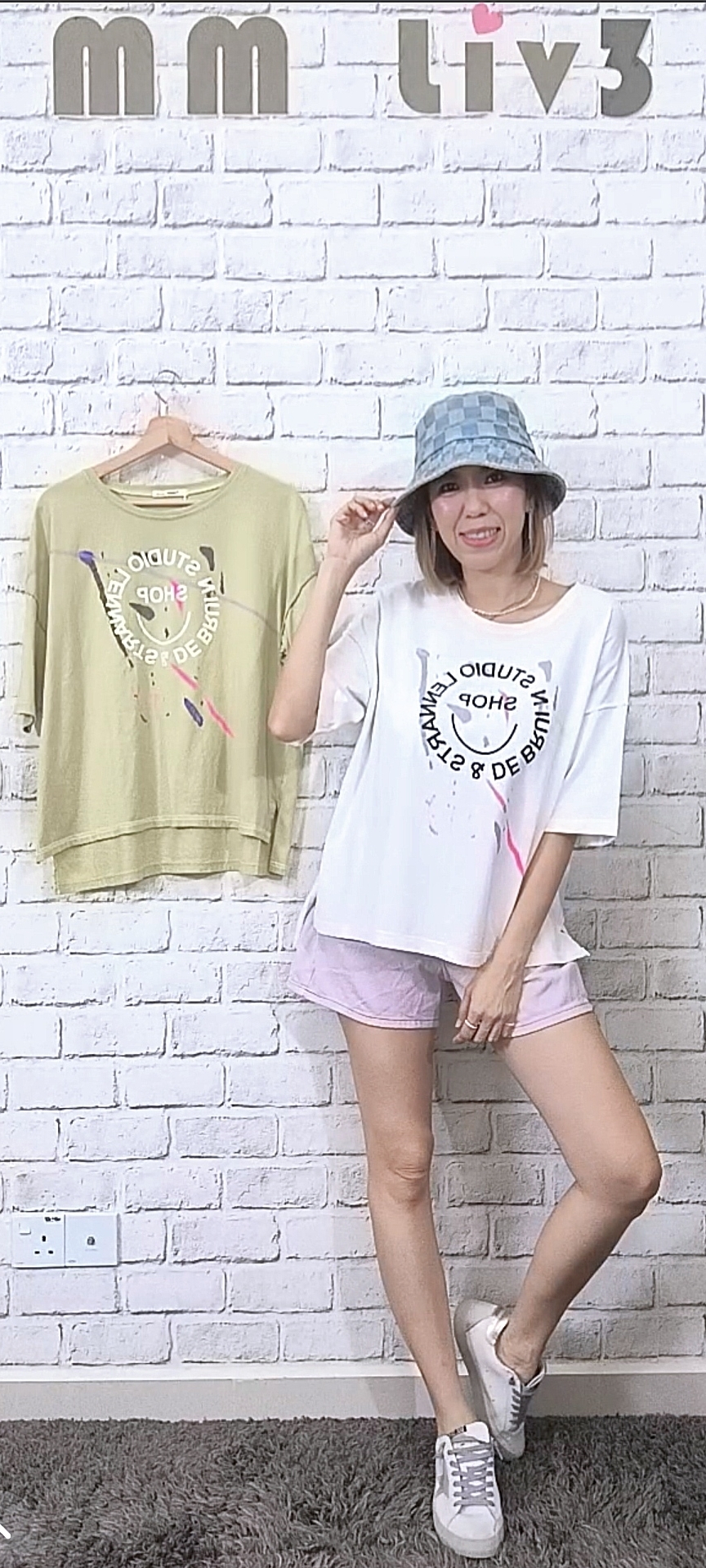 #️⃣2347 RM109 🇰🇷Made in Korea 韓國潑漆+英文字上衣 👉B:126cm👈