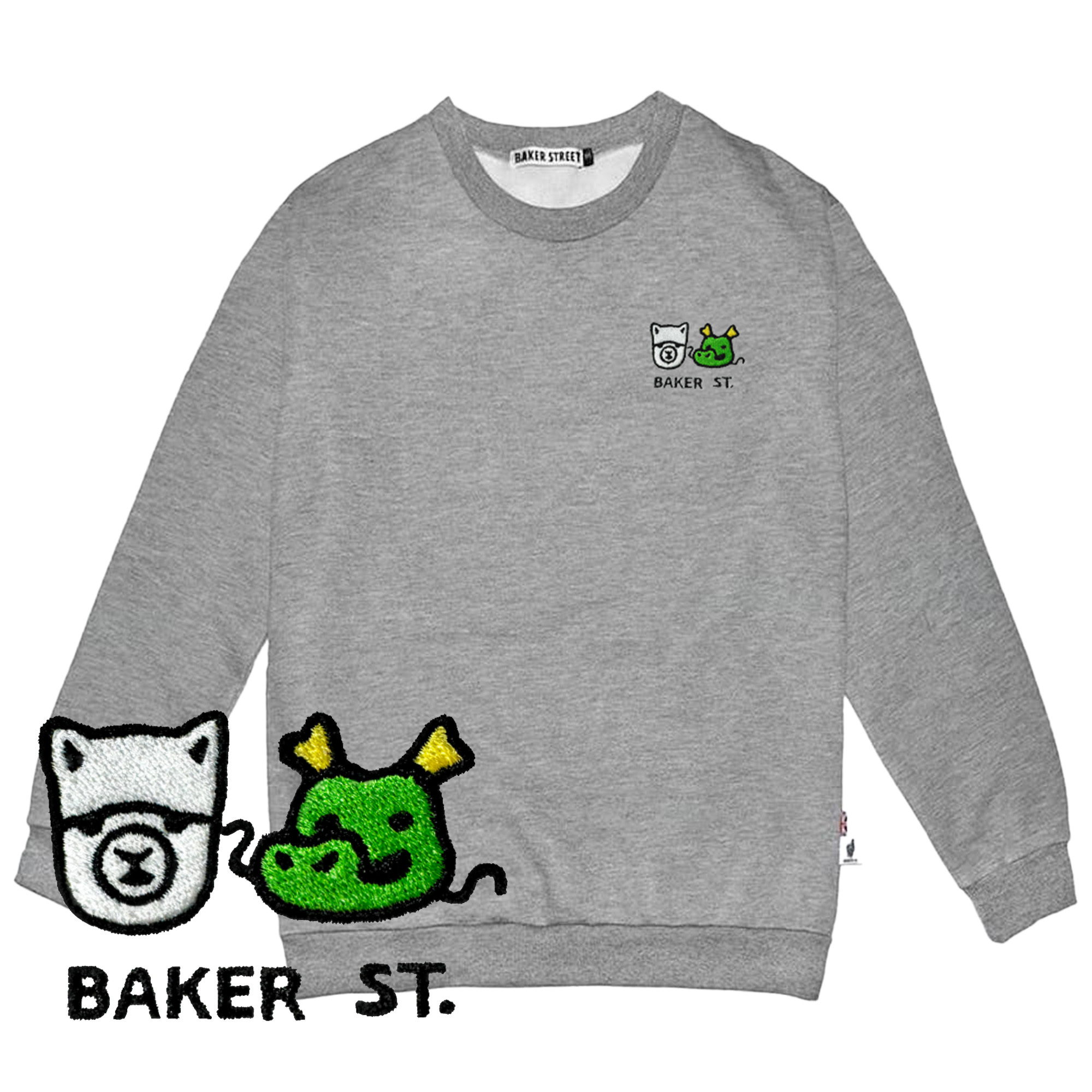 龍龍好朋友【刺繡款】高磅數長袖圓T（3色可選）