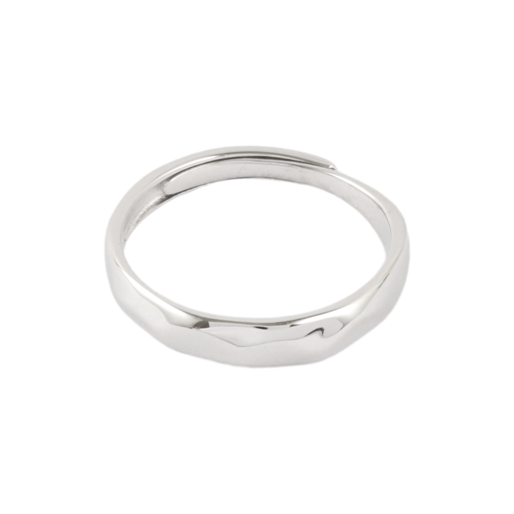 純銀對戒，情侶戒指 柔和波面；溫暖優雅的線條（3661男款）
