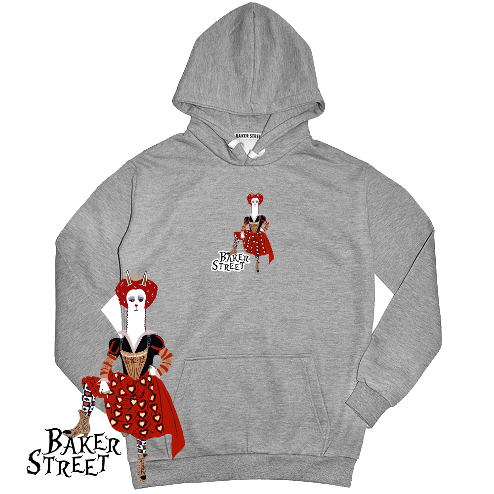 Heartpaca A 紅心皇后駝 高磅數長袖帽T