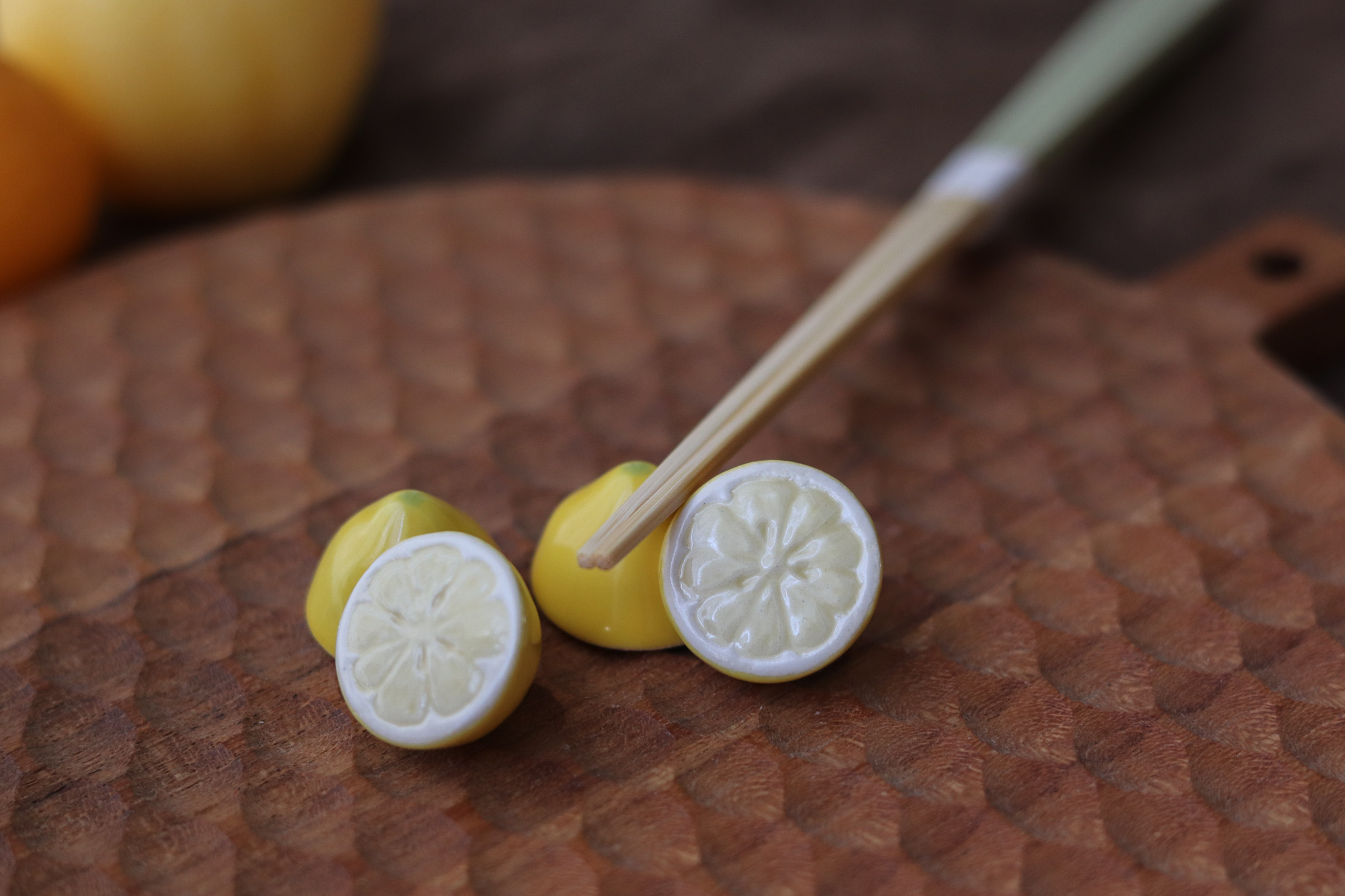 日本 手作 柑橘 水果 筷架