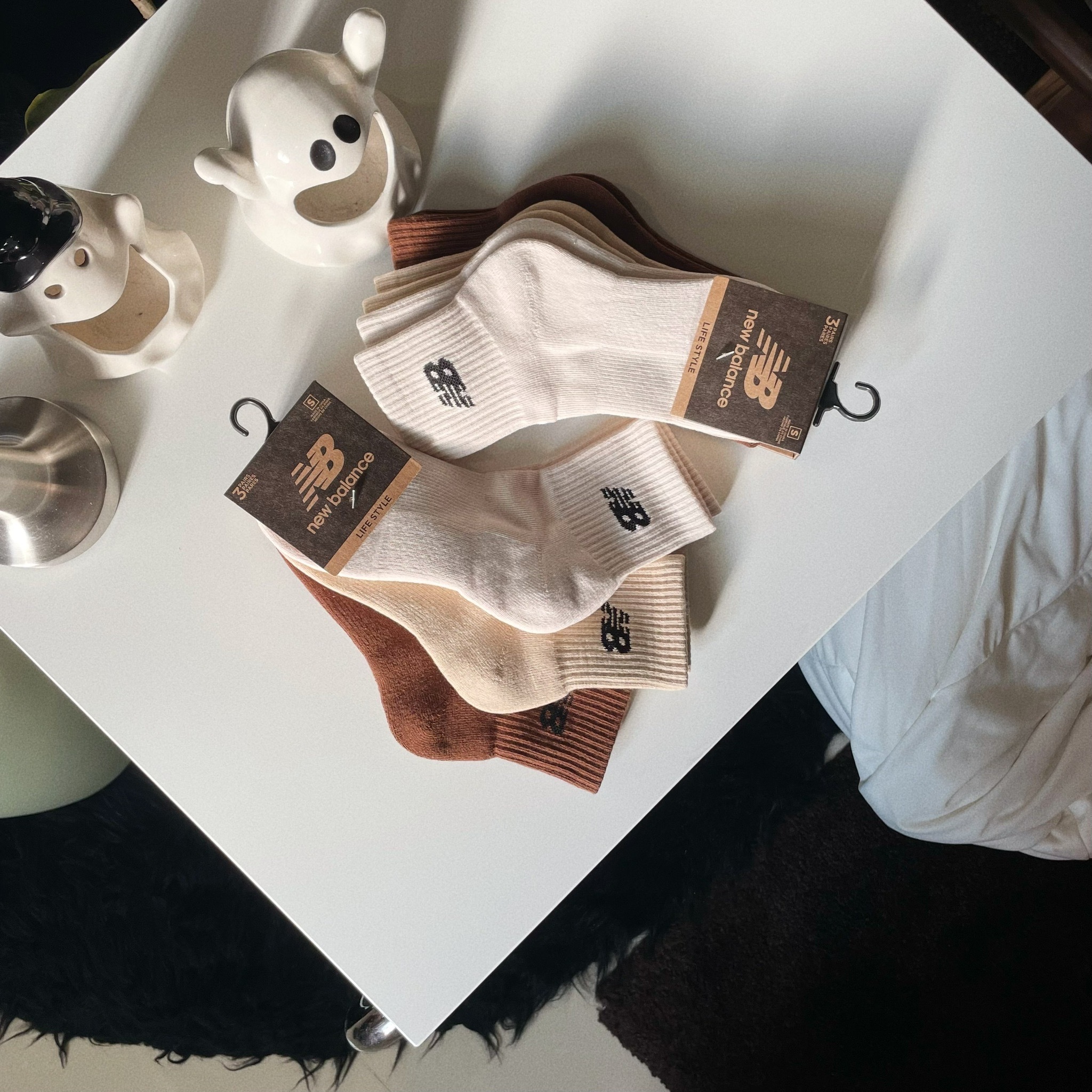 New Balance Socks 燕麥奶茶 漸層 三入組 腳踝襪 襪子 國外限定色