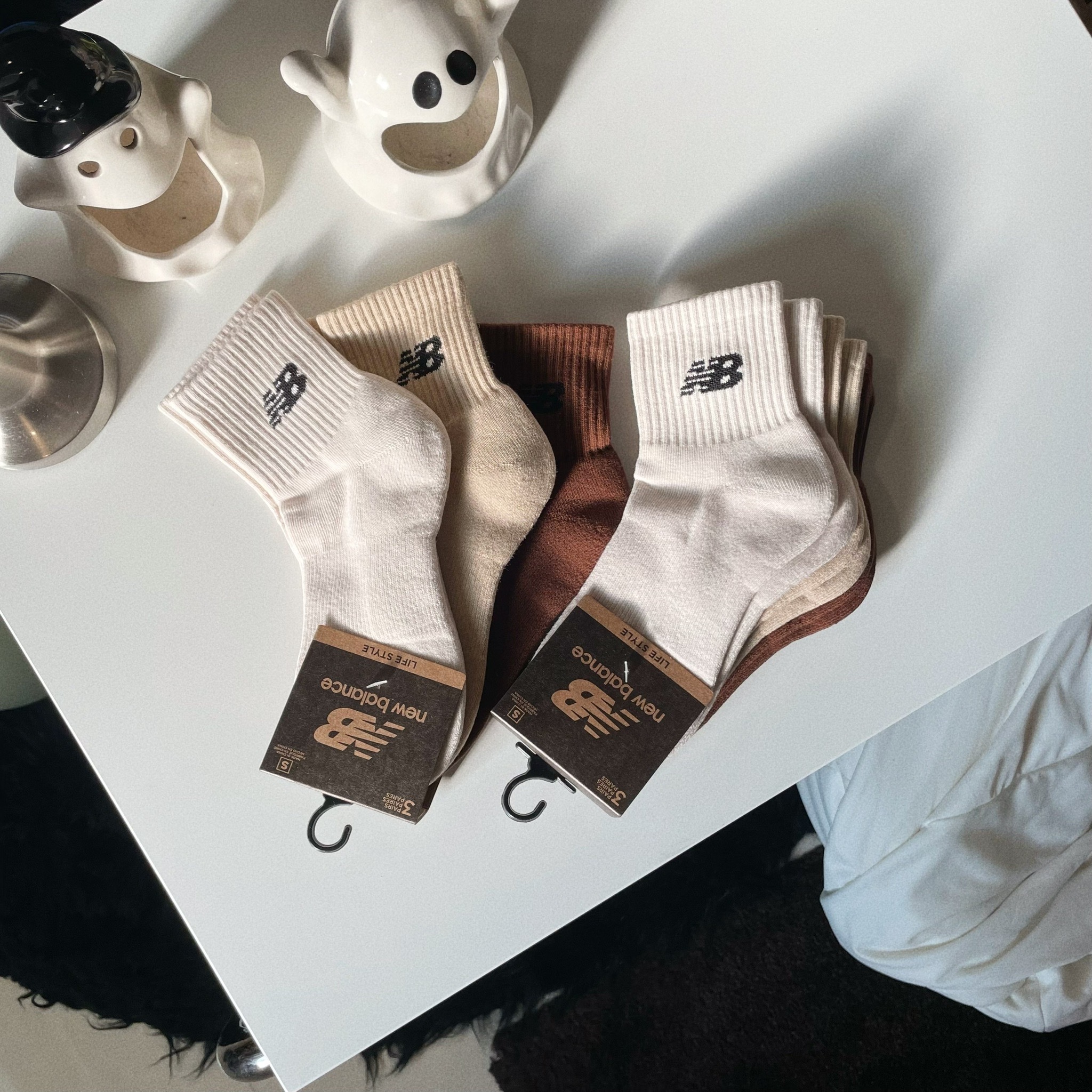 New Balance Socks 燕麥奶茶 漸層 三入組 腳踝襪 襪子 國外限定色