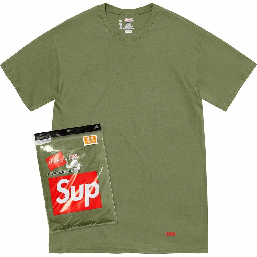 supreme hanes tagless tees Olive