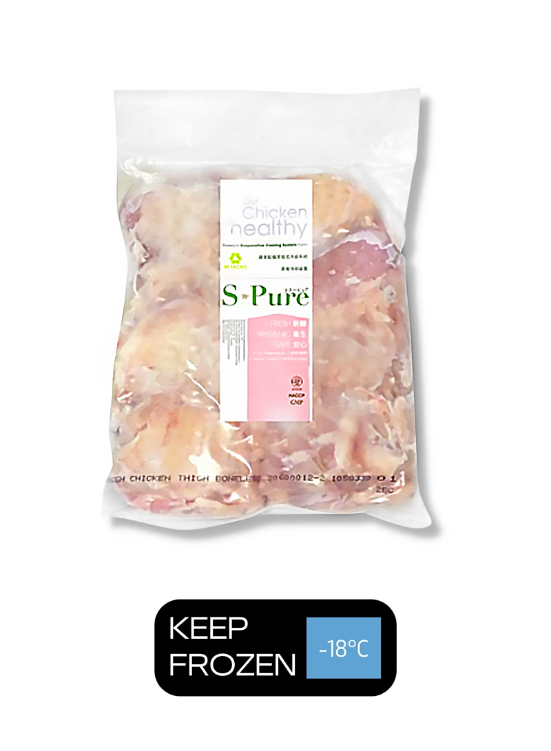 泰國(S-Pure) 天然無生長激素帶皮無骨雞上髀扒  1公斤/包 (-18℃)