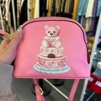 [S] MOSCHINO BEAR ON CAKE CROSSBODY BAG,PINK, 667111884938 (SM711)