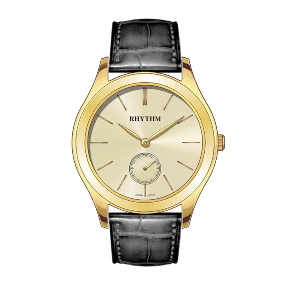 【Rhythm 麗聲】素面簡約精巧高貴皮革手錶-P1302L 小錶徑女款-