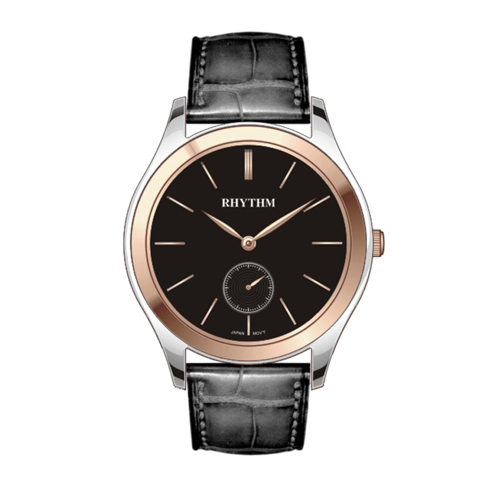 【Rhythm 麗聲】素面簡約精巧高貴皮革手錶-P1302L 小錶徑女款-