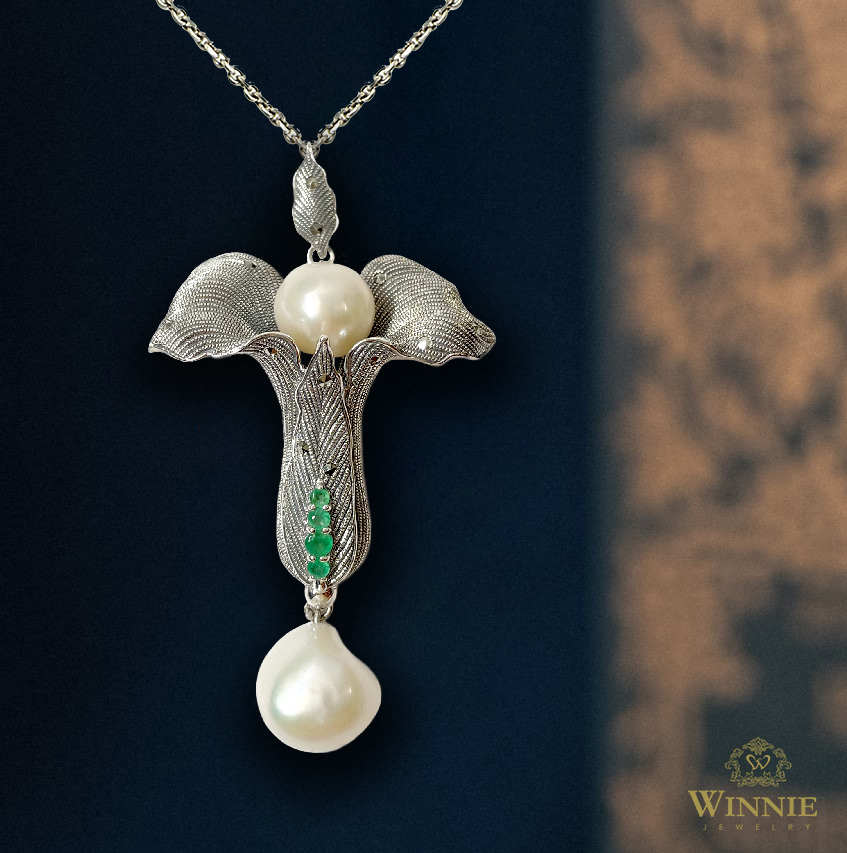 牽牛花珍珠胸墜